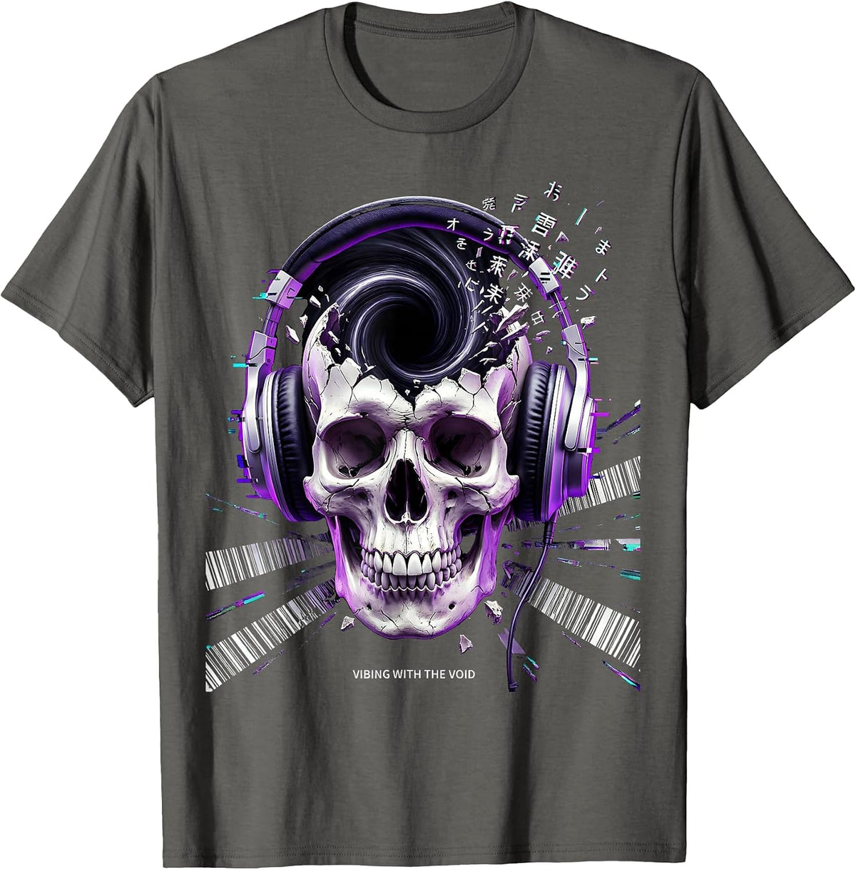Vibing With the Void Dark Humor Design T-Shirt - Asphalt Grey