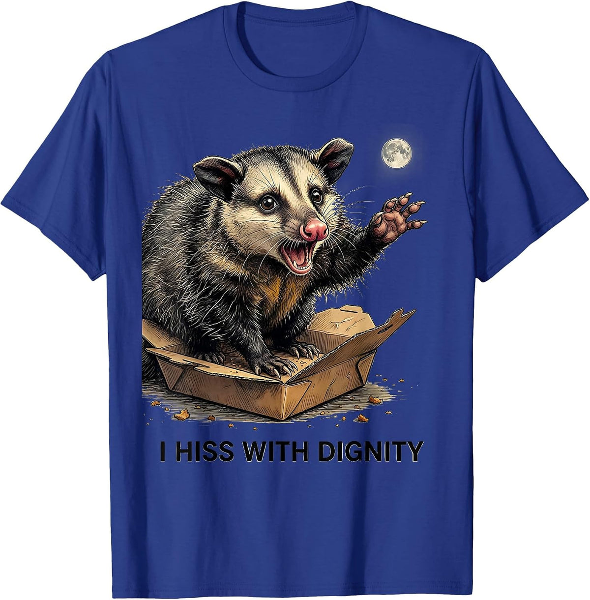 Men's I Hiss With Dignity Funny Opossum Meme Possum Lover T-Shirt - Royal Blue