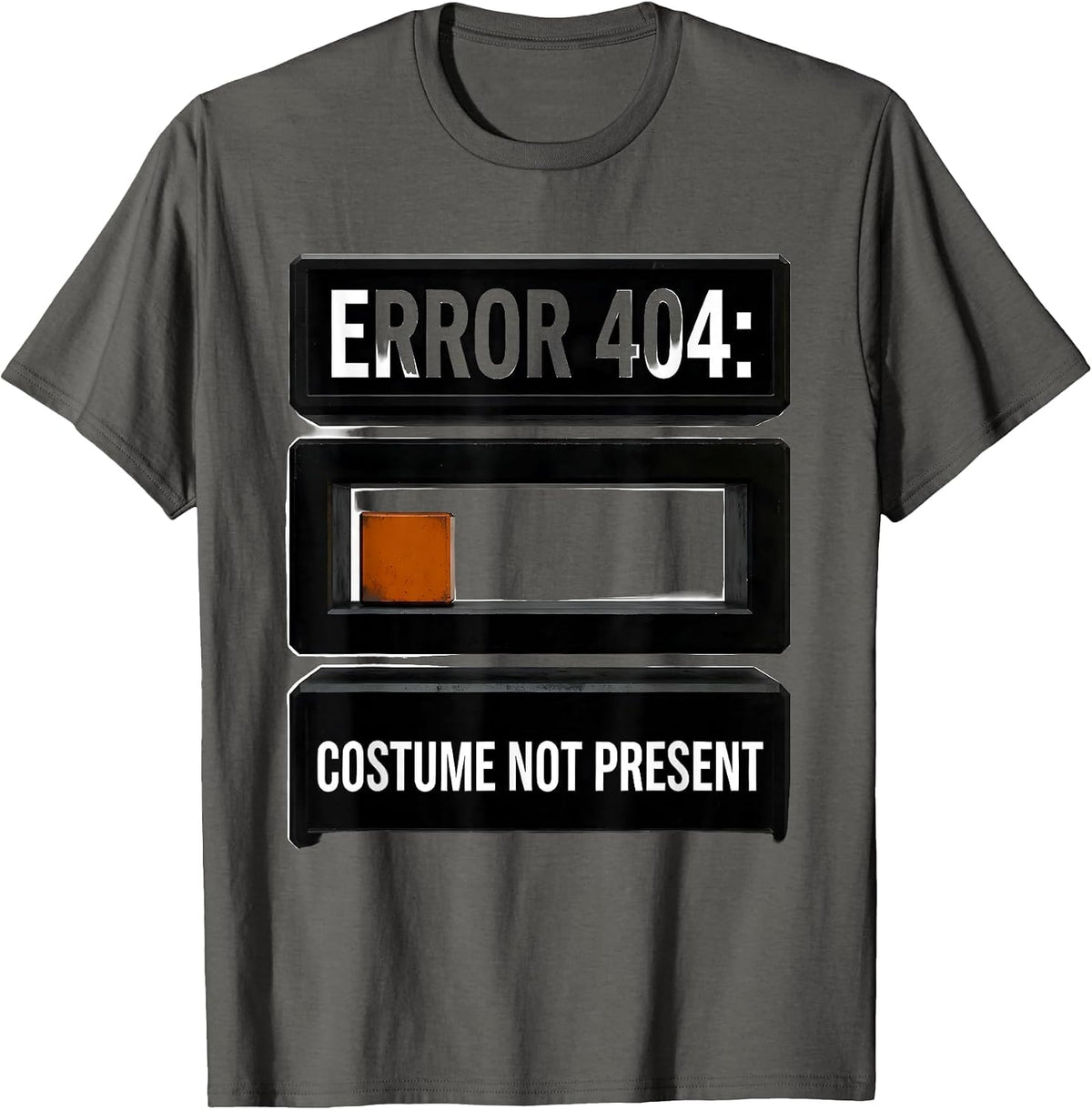 Error 404 Costume Not Present Funny Lazy Halloween T-Shirt - Asphalt Grey