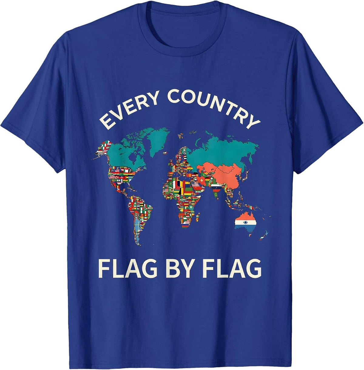 Every Country Flag By Flag Global Unity Geography Lover T-Shirt - Royal Blue