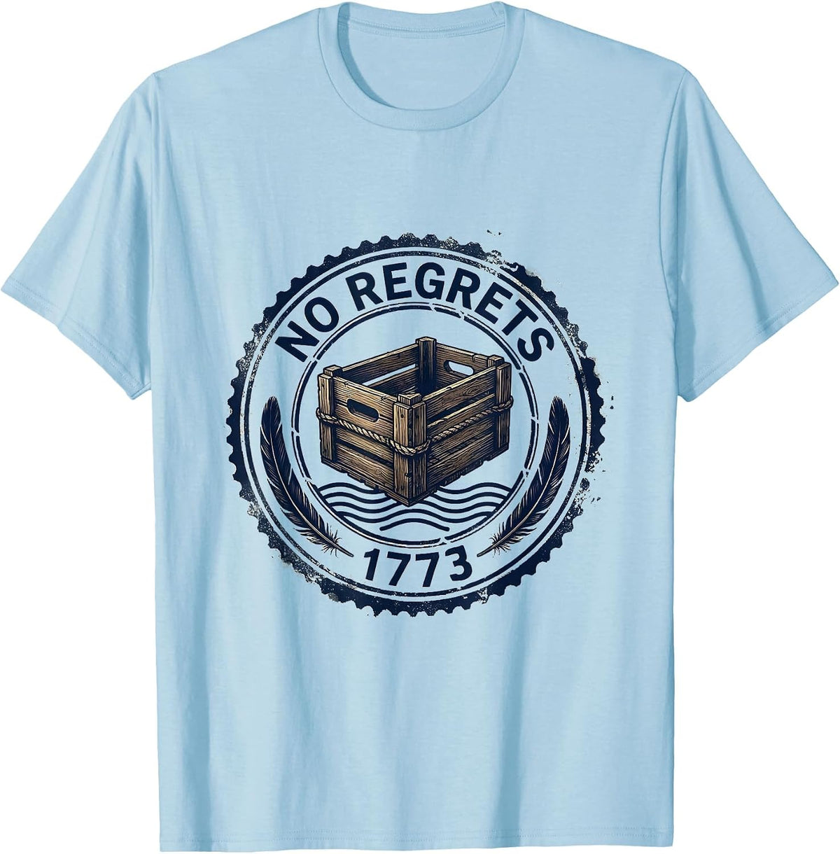 Men's No Regrets 1773 Rubber Stamp Funny History Teacher 4th T-Shirt - Baby Blue