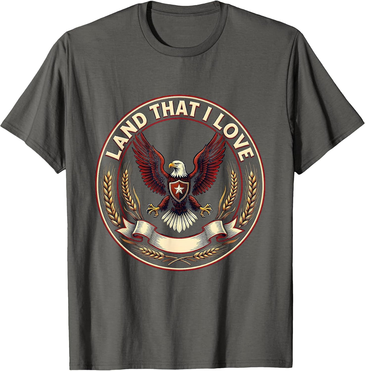Land That I Love Memorial Day Patriotic Design T-Shirt - Asphalt Grey