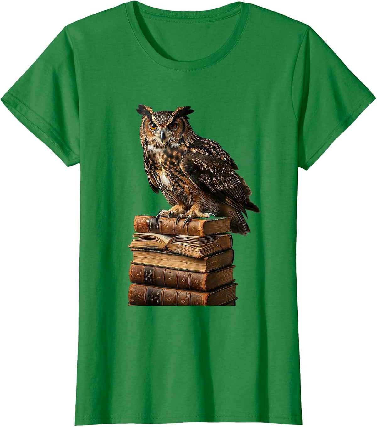 Women's Owl on Books Reading Is My Favorite Sport T-Shirt - Kelly Green