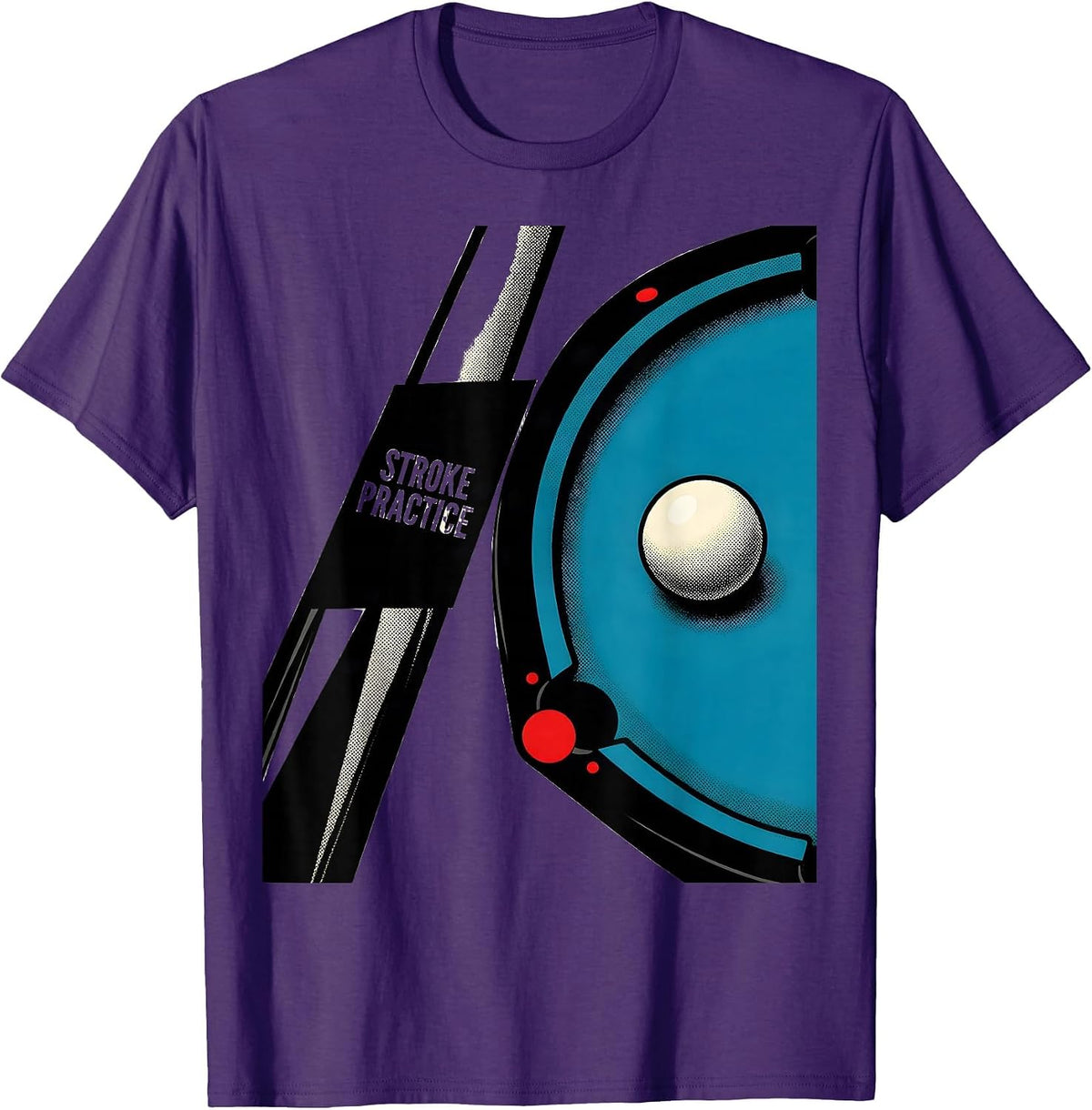 Stroke Practice Funny Billiards Player Gift For Grandpa Dad T-Shirt - Purple