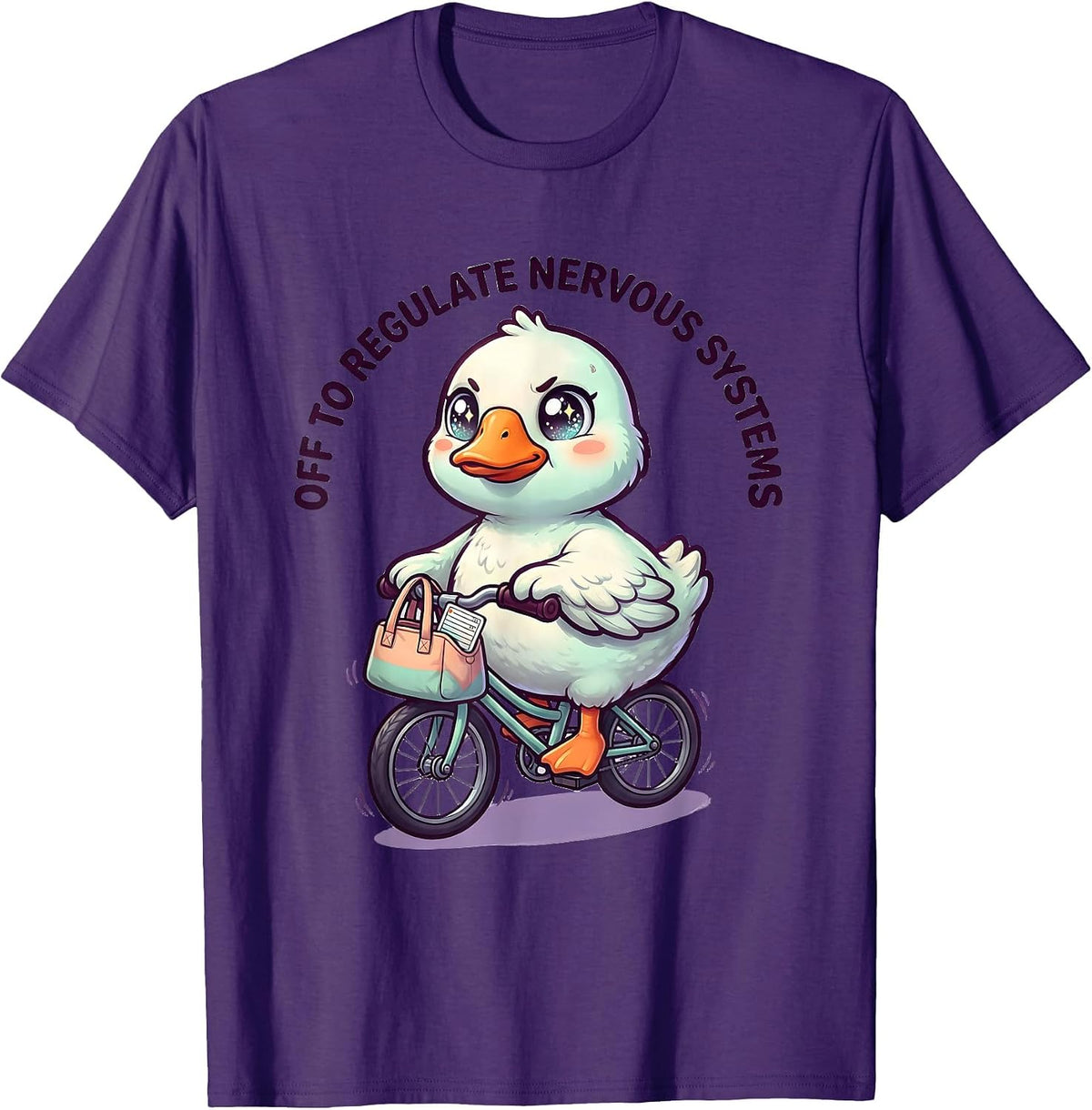 Men's Off To Regulate Nervous Systems Cute Kawaii Funny Mental T-Shirt - Purple