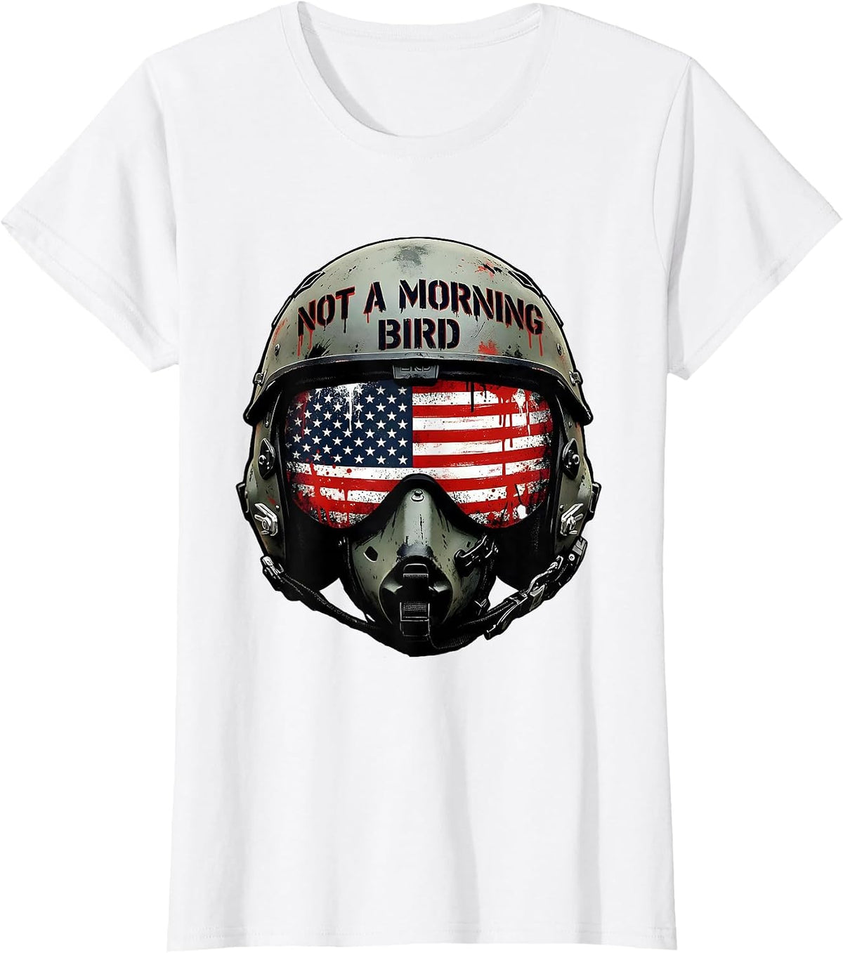 Not a Morning Bird Funny Night Owl Design T-Shirt - White