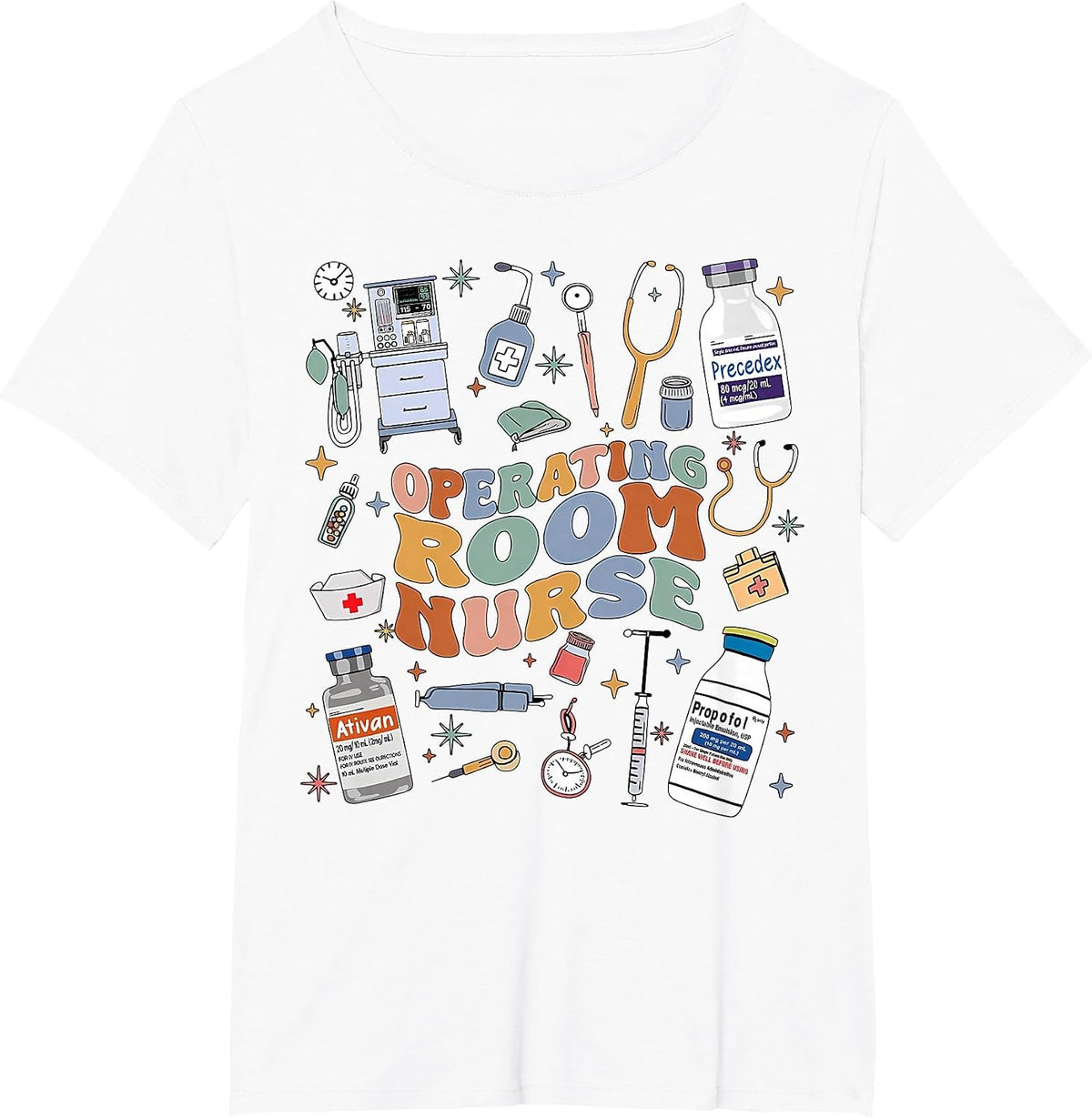 Retro Groovy Operating Room Nurse OR Nursing School Medical T-Shirt - White