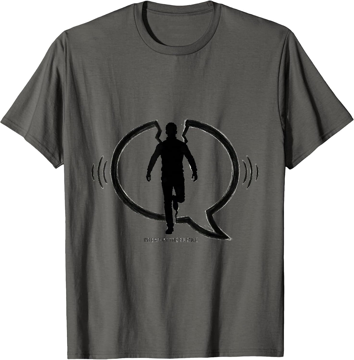 Interrupt The Silence Mental Health Awareness Statement T-Shirt - Asphalt Grey