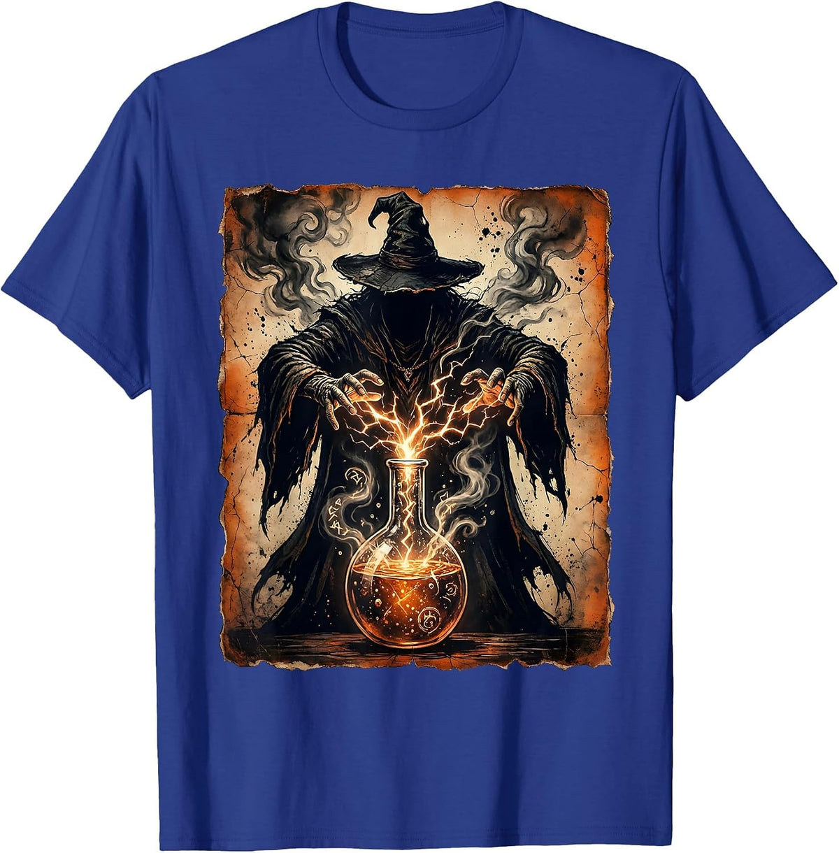 Kids College Wizard Chemistry Spell Illustration T-Shirt - Royal Blue