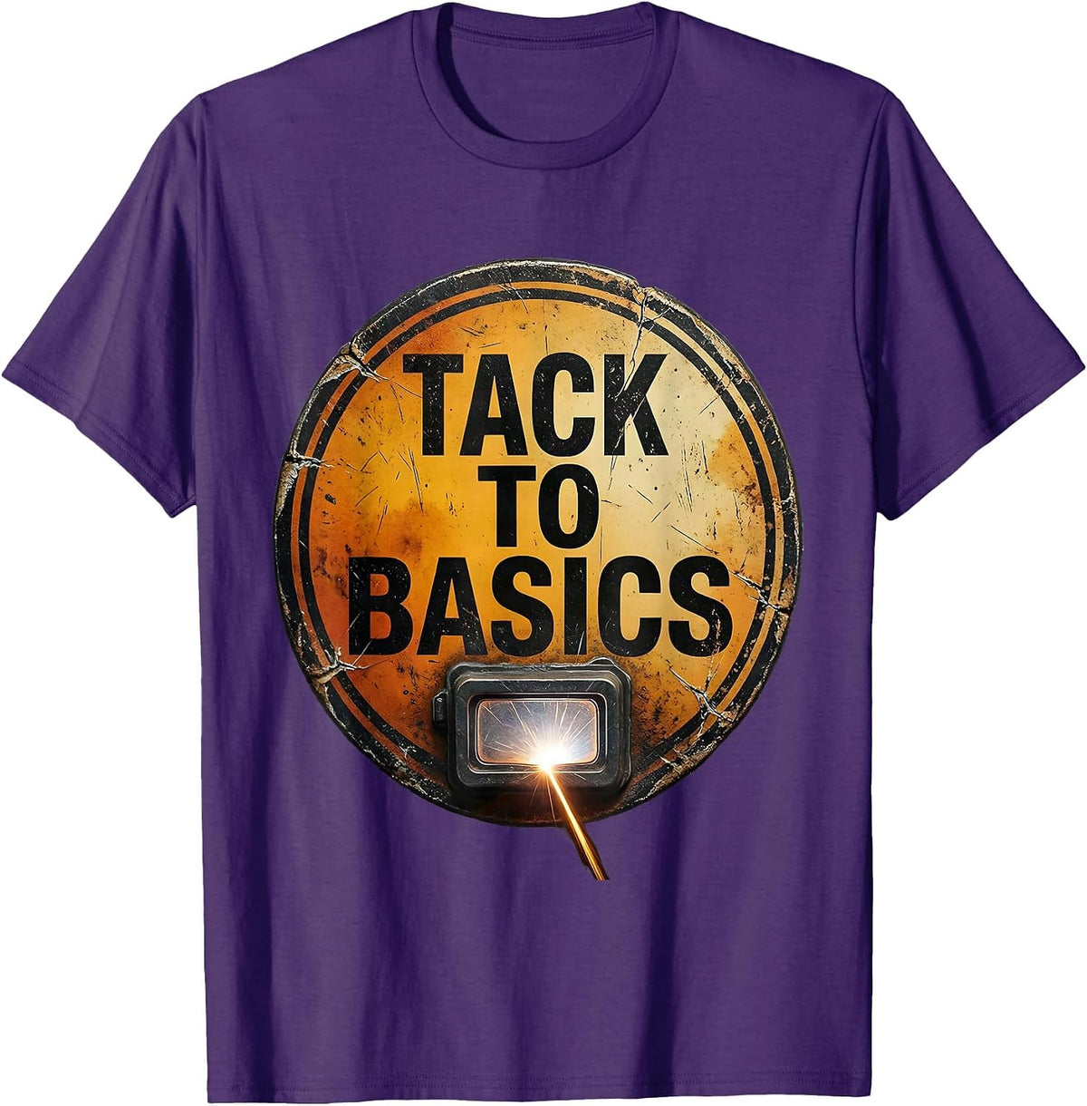 Men's Tack To Basics Distressed Welder Metal Worker Trade Pride T-Shirt - Purple