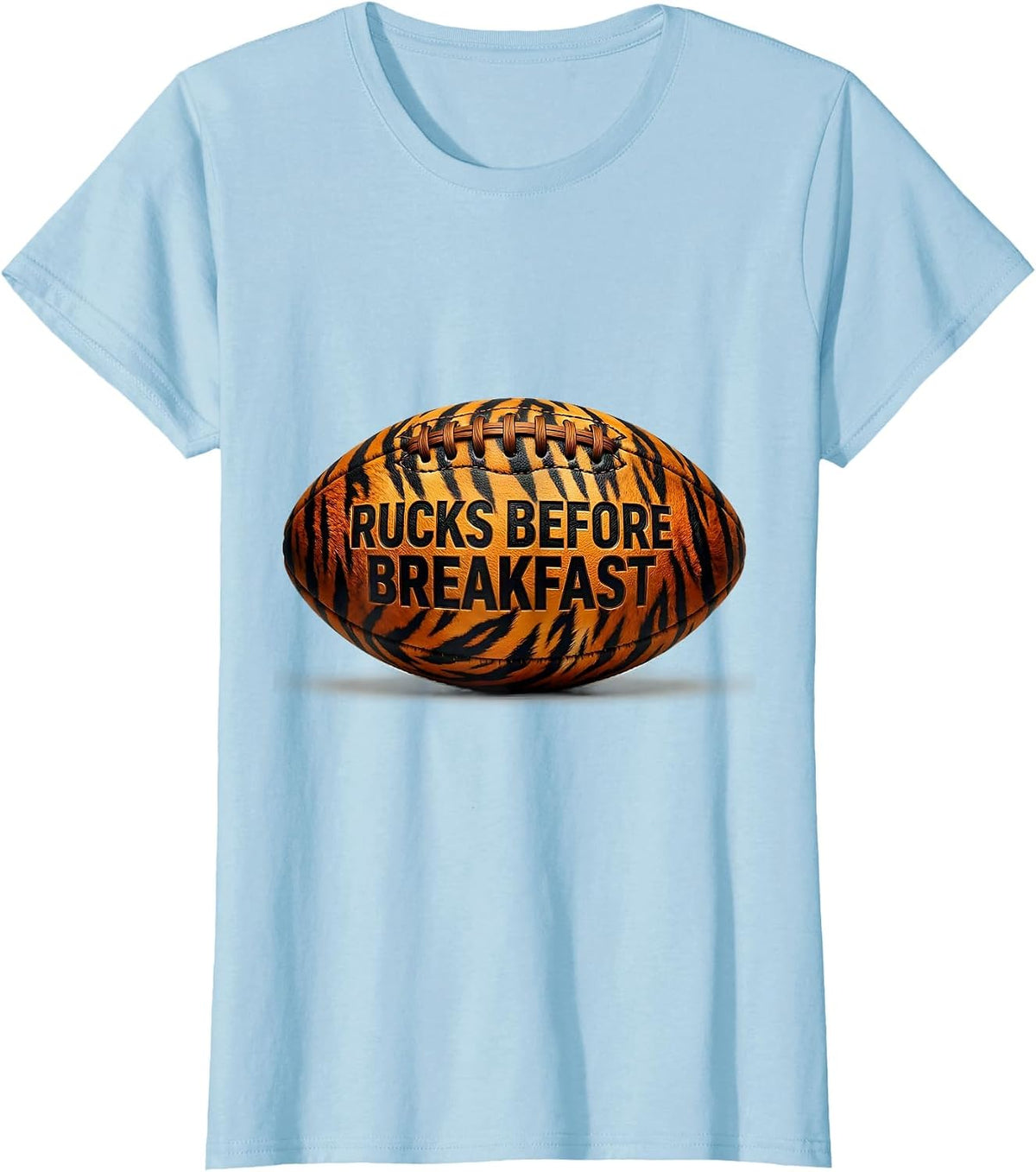 Rucks Before Breakfast Rugby Design T-Shirt - Baby Blue