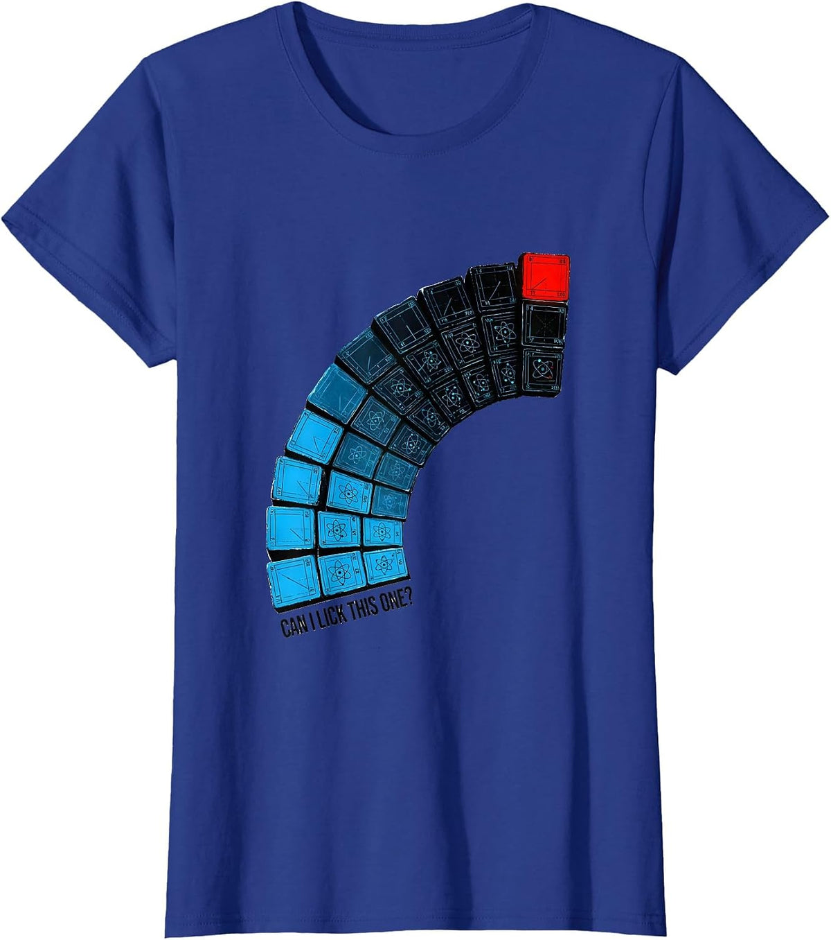 Women's Can I Lick This One Funny Periodic Table Chemistry Teacher T-Shirt - Royal Blue