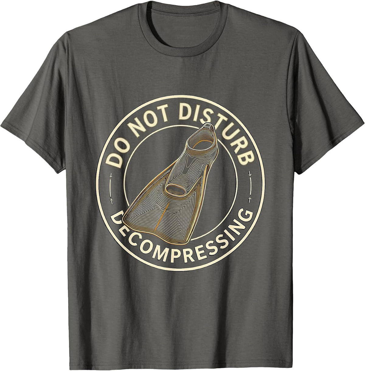 Do Not Disturb Decompressing Funny Scuba Diver Gift T-Shirt - Asphalt Grey