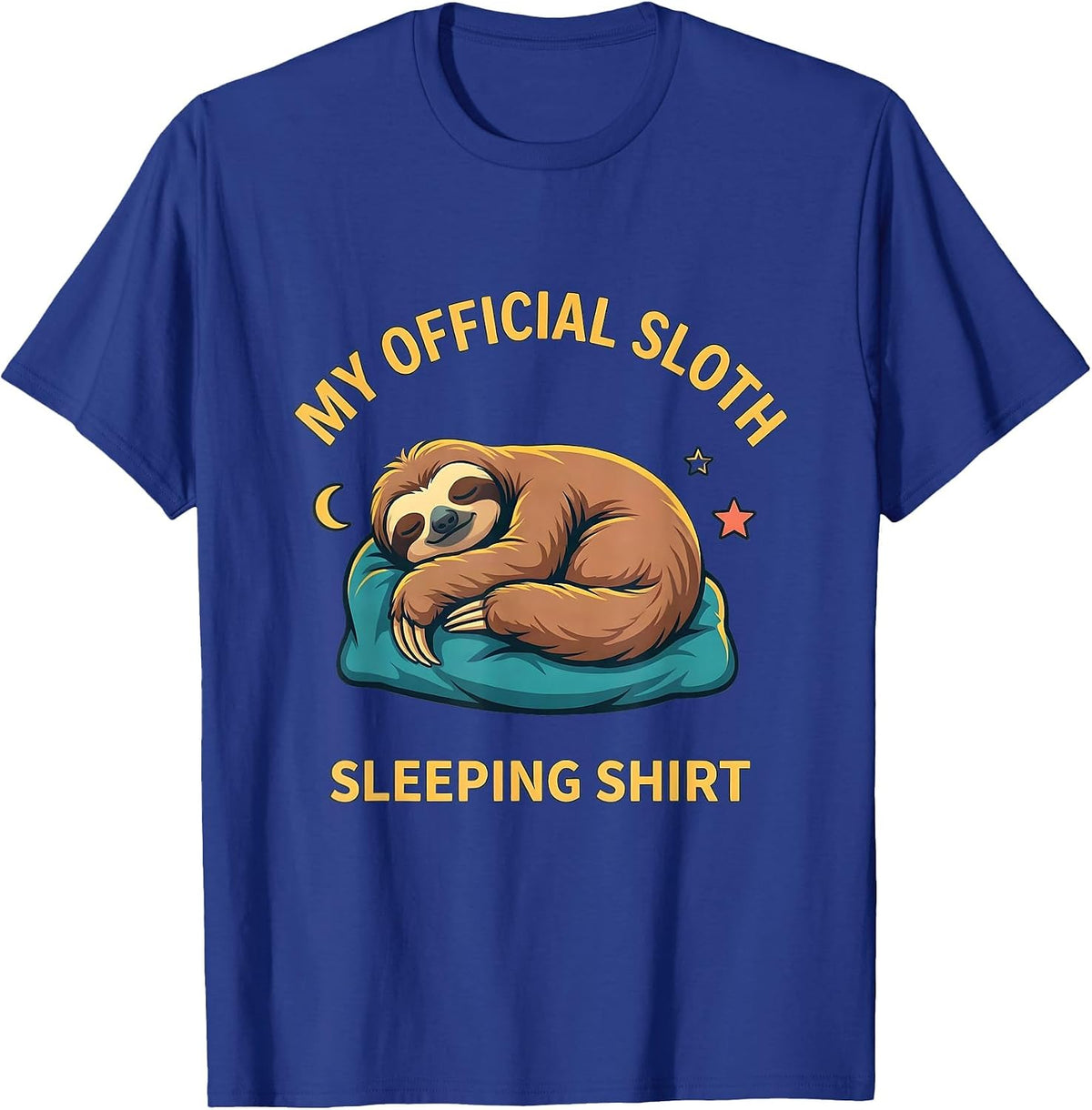 Men's My Official Sloth Sleeping Shirt Funny Animal Lover Pajama T-Shirt - Royal Blue