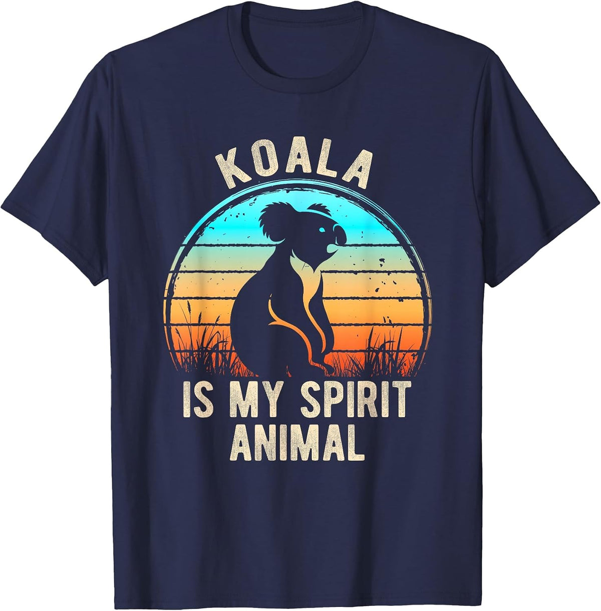 Koala is My Spirit Animal Australia Retro Nature T-Shirt - Navy Blue