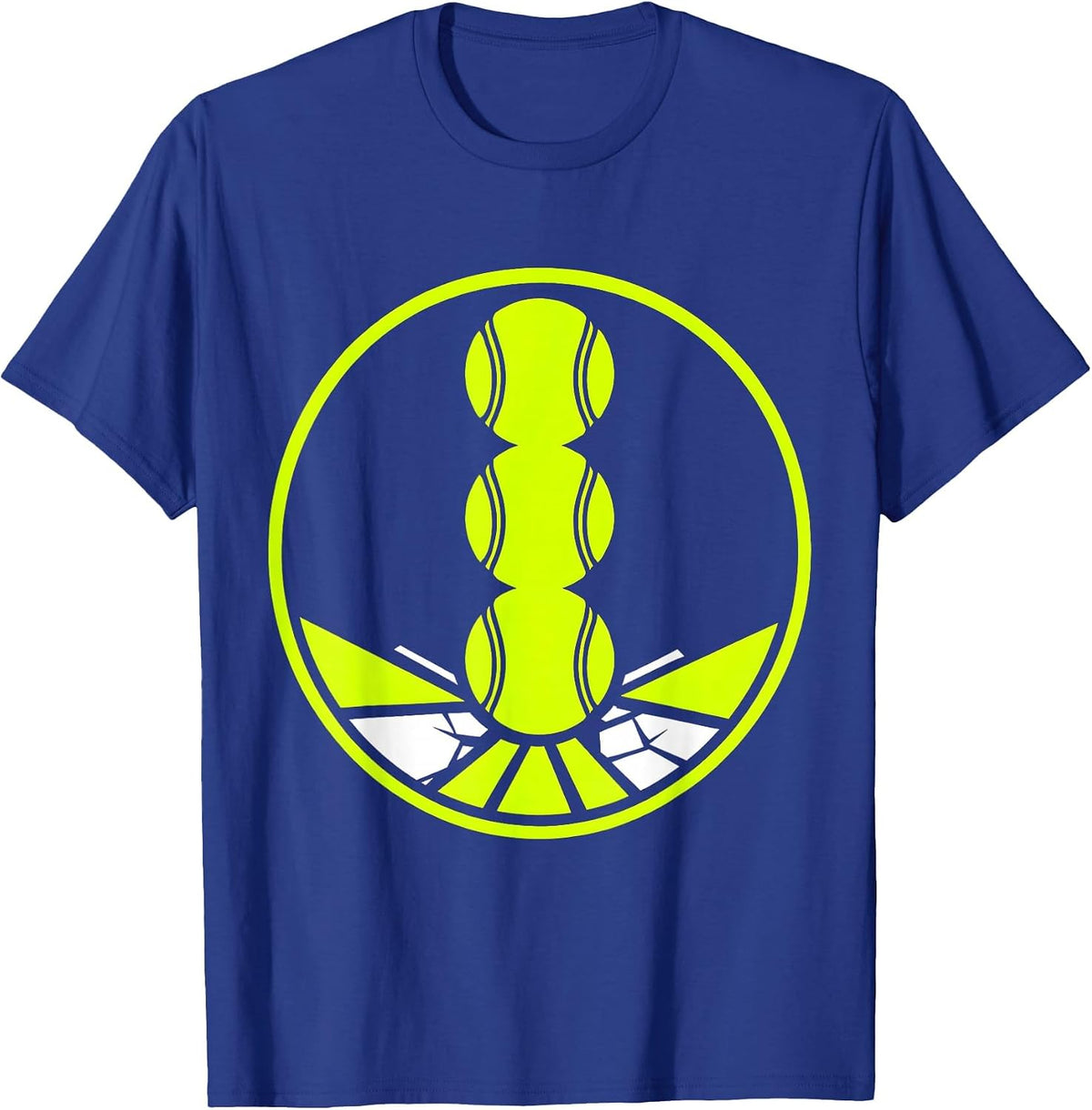 Clay Court Tennis Stacked Balls Illustration T-Shirt - Royal Blue