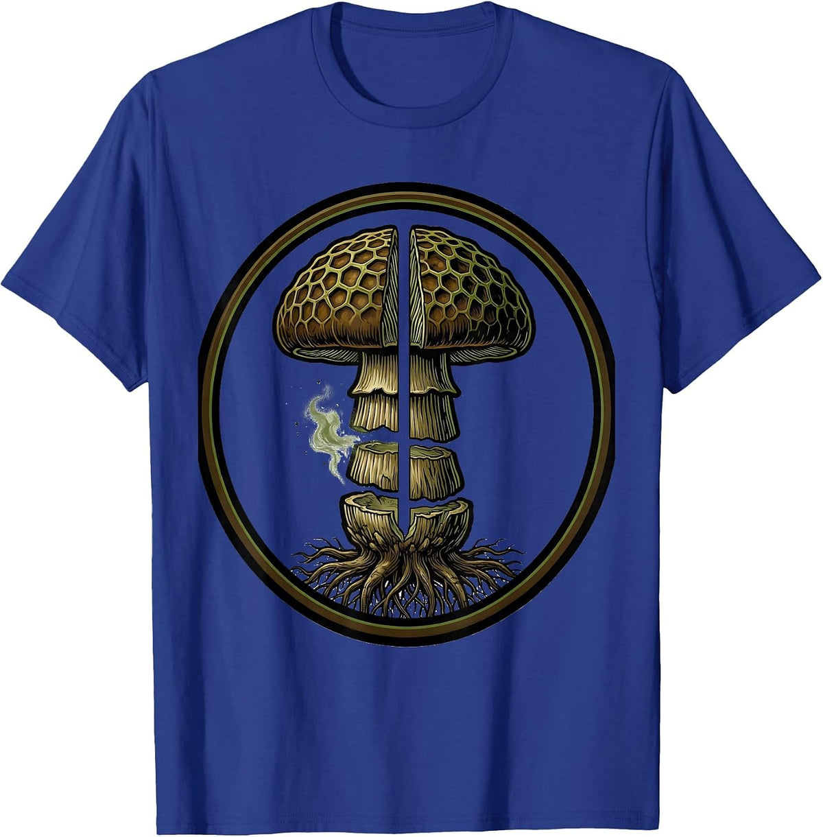 Morel Mushroom Exploded View Technical Forager Gift T-Shirt - Royal Blue