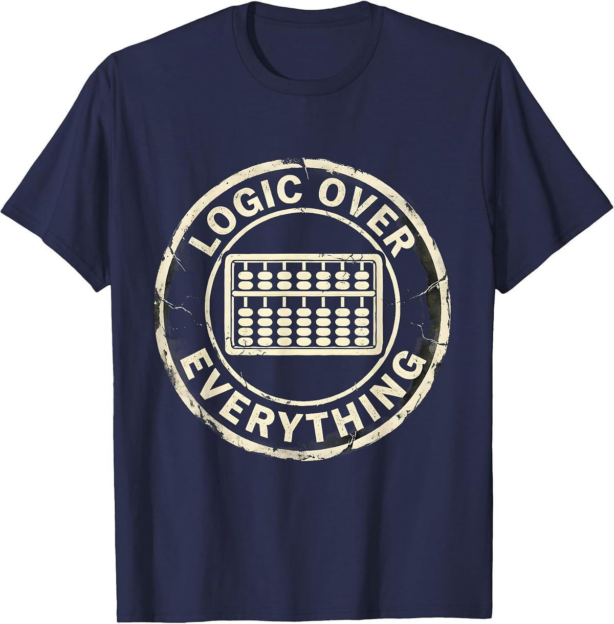 Logic Over Everything Math Lover Design T-Shirt - Navy Blue