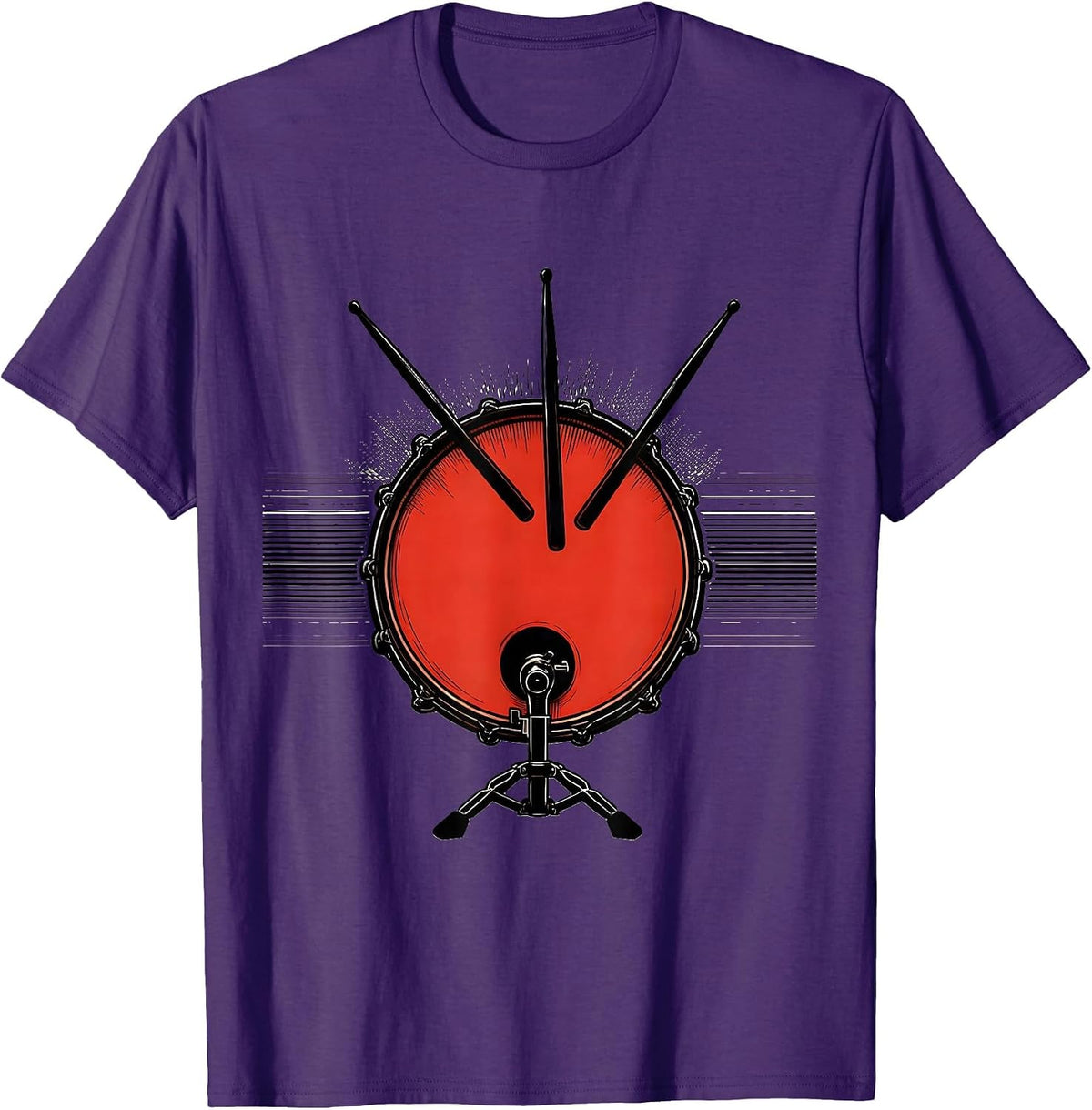 Men's Bass Drum Circle Drummer Humor Percussionist T-Shirt - Purple