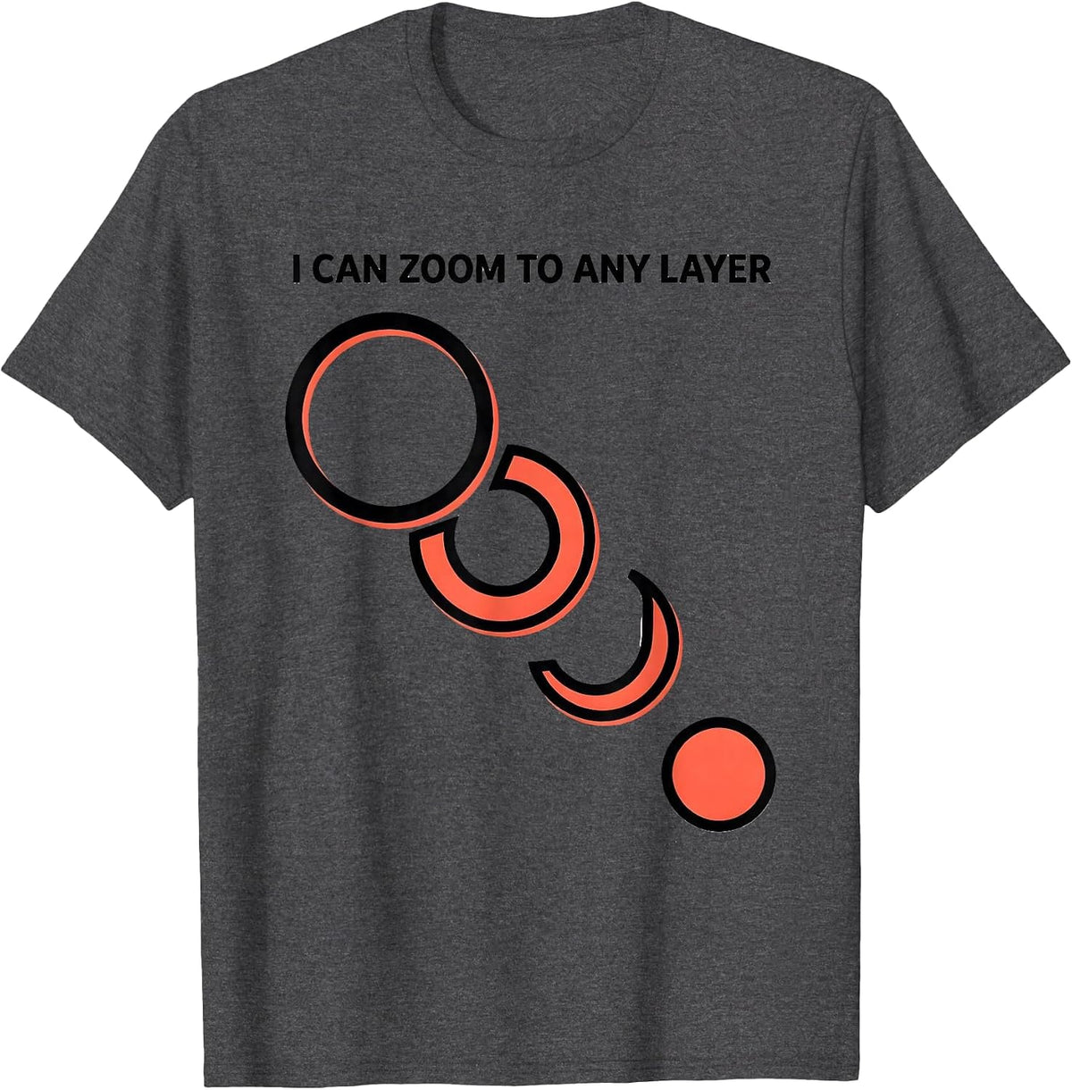 Men's I Can Zoom To Any Layer Astrophysics Science Black Hole T-Shirt - Dark Heather Grey