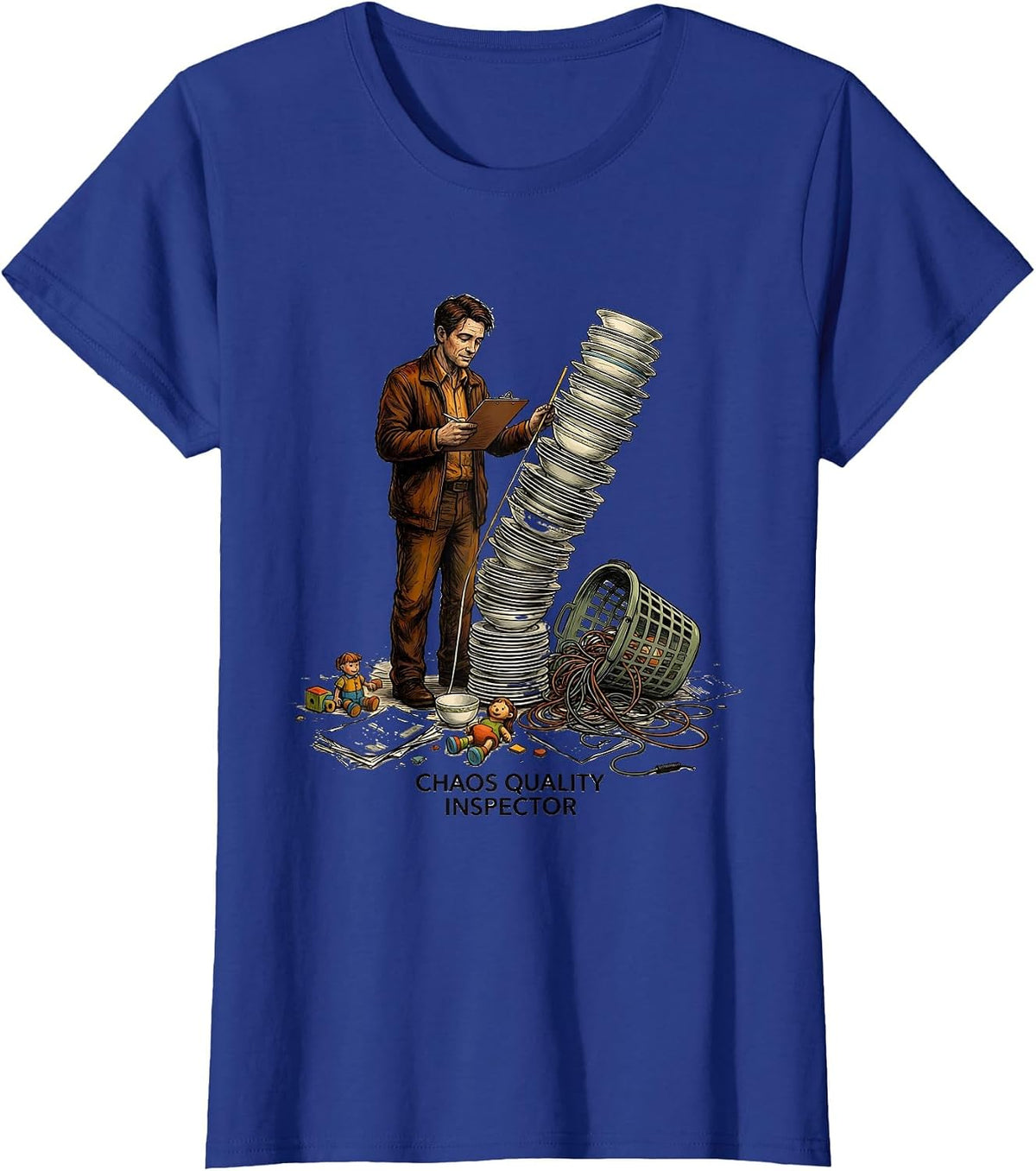 Women's Chaos Quality Inspector Funny Chaotic Neutral Humor T-Shirt - Royal Blue