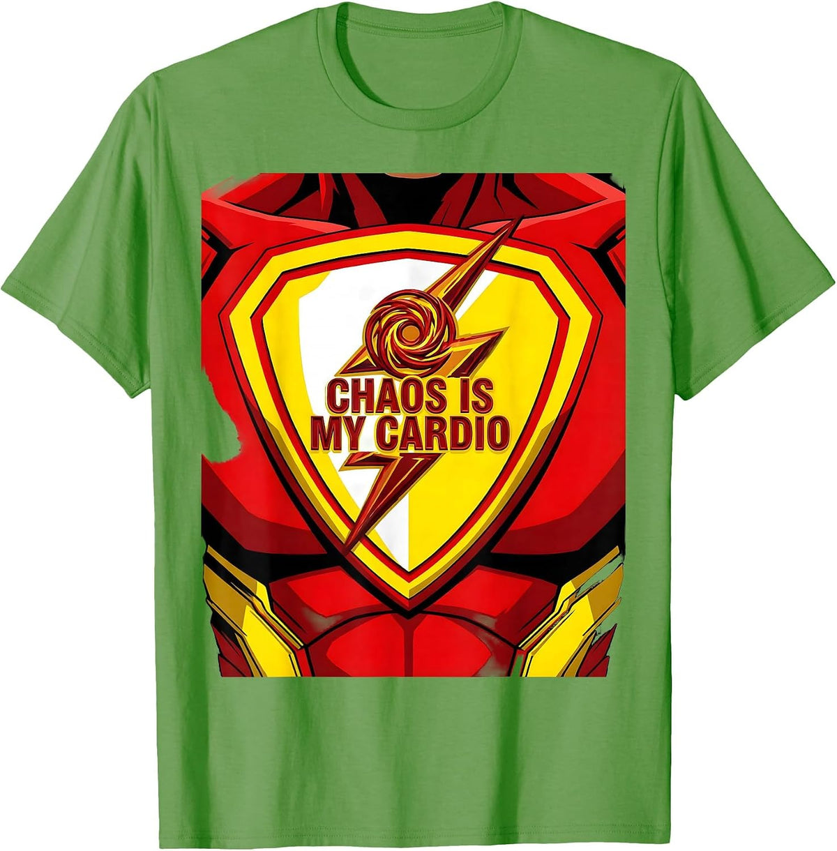 Men's Chaos Is My Cardio Chaos Coordinator Design T-Shirt - Grass Green