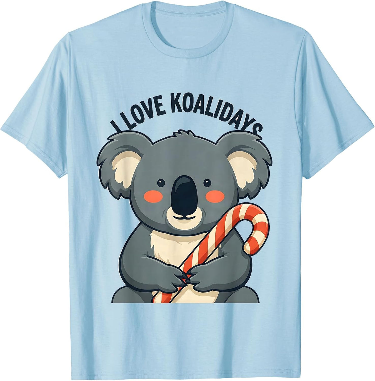 Men's I Love Koalidays Cute Koala Lover Holiday Novelty Christmas T-Shirt - Baby Blue