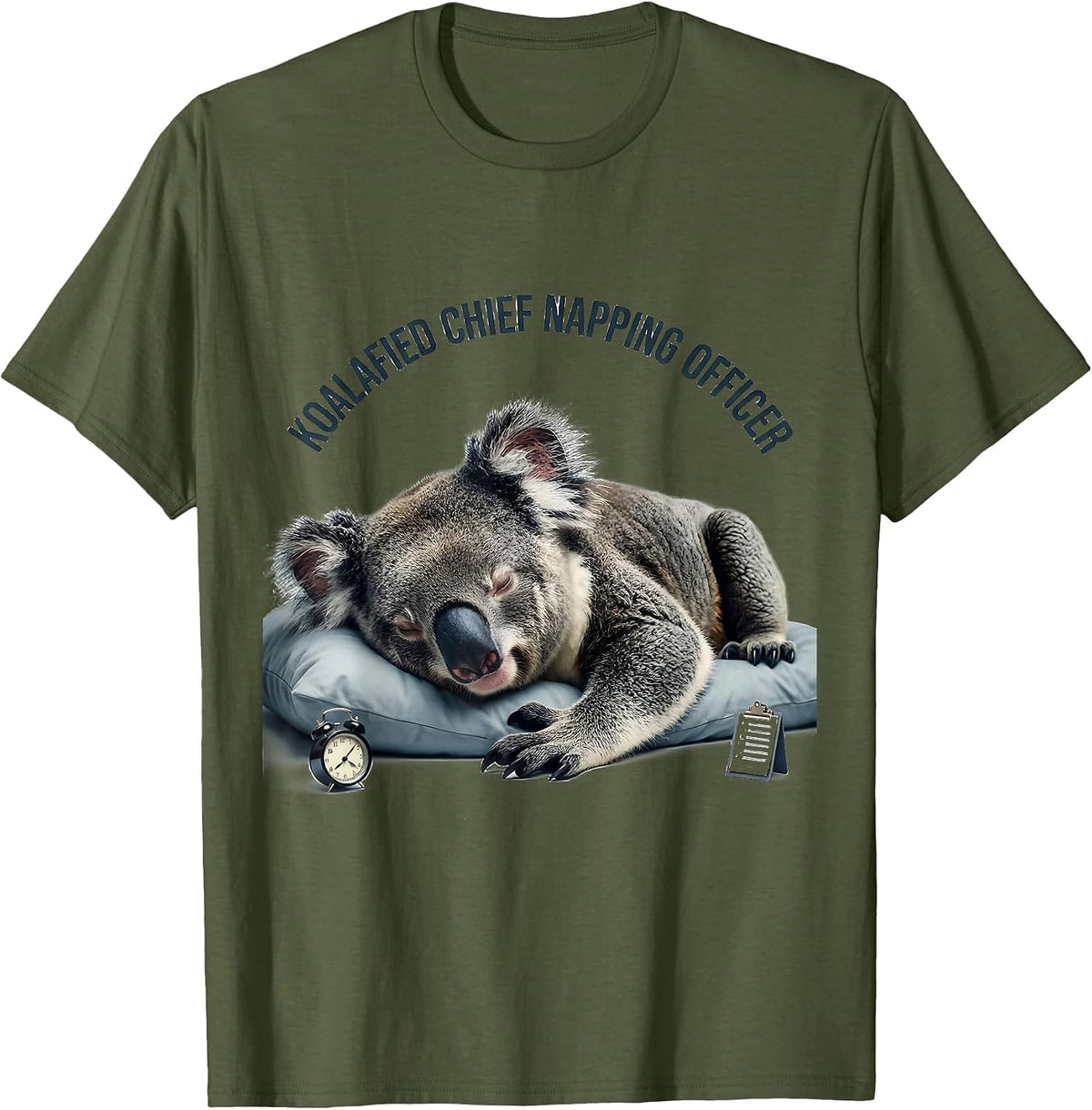 Men's Koalafied Chief Napping Officer Funny Koala Lover Gift T-Shirt - Olive Green