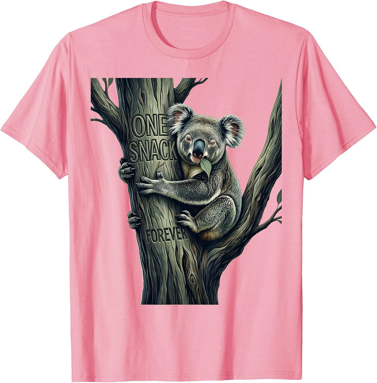 Men's One Snack Forever Funny Koala Animal Lover Cute Humor T-Shirt - Pink