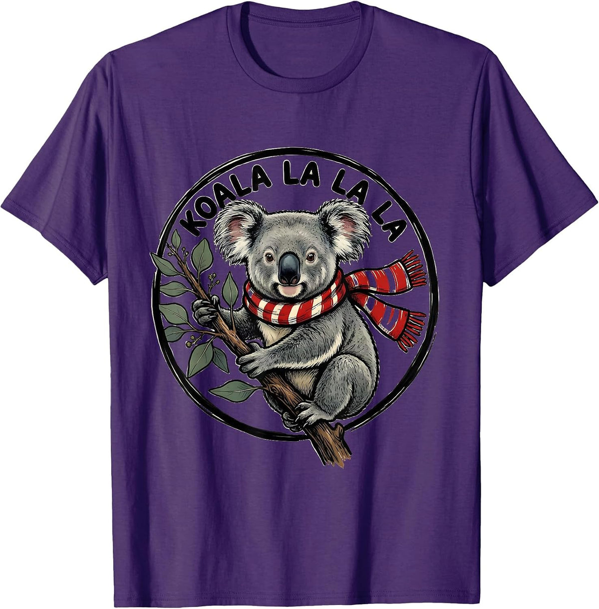 Koala La La La Funny Christmas Animal Pun Humor T-Shirt - Purple