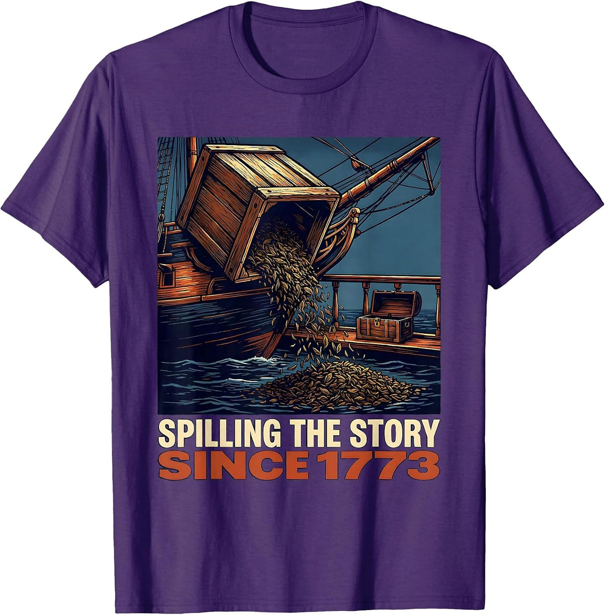 Men's Spilling The Story Since 1773 Funny History Teacher Humor T-Shirt - Purple