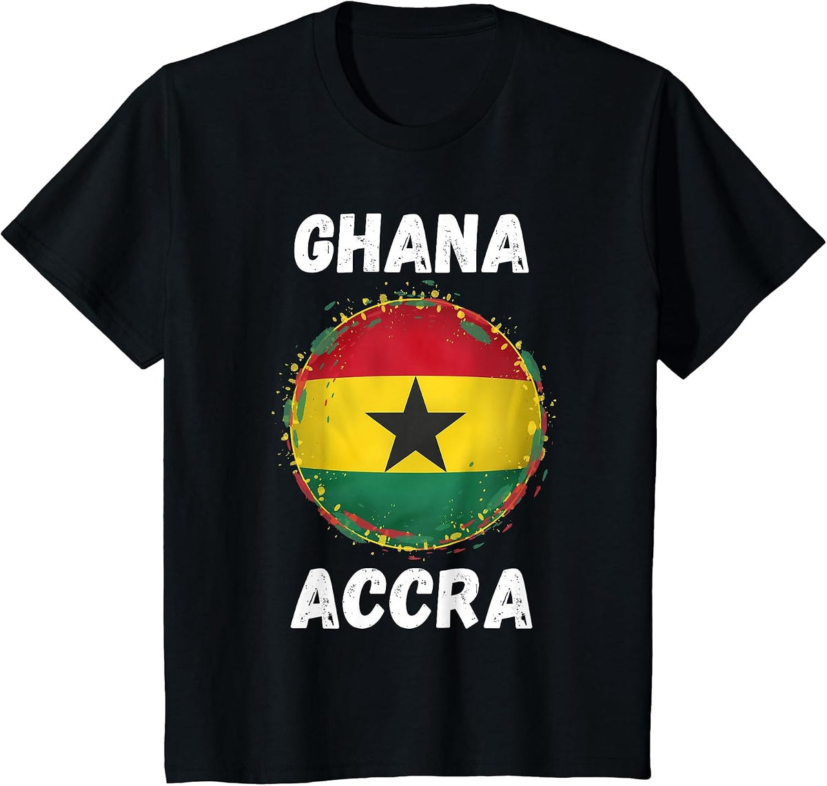 Accra Ghana Retro Vintage Ghanaian Flag Souvenirs T-Shirt - Black