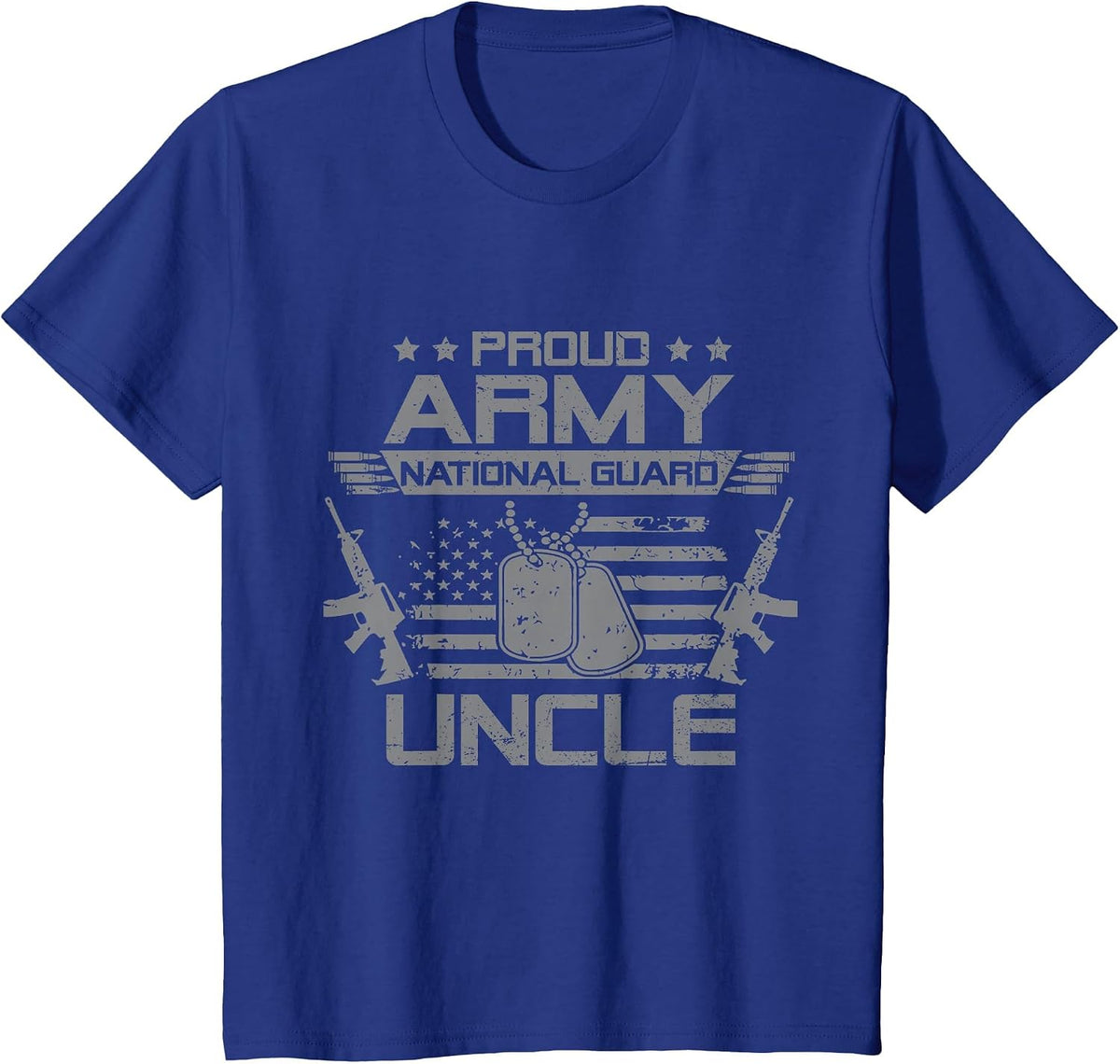Proud Army National Guard Uncle Flag USA Military Veteran T-Shirt - Royal Blue