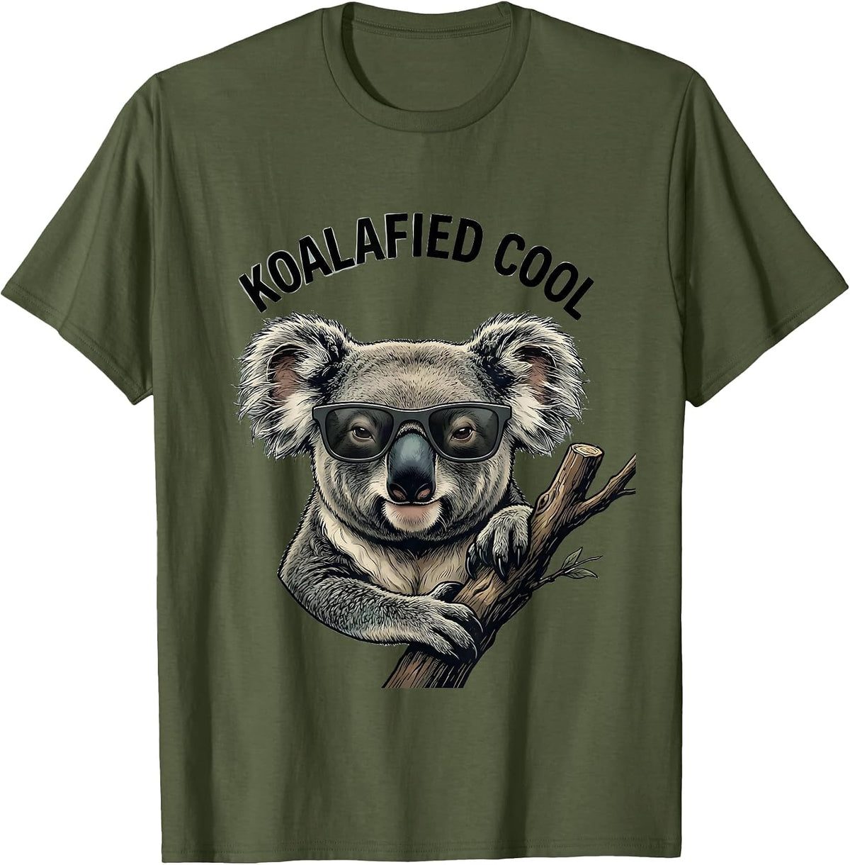 Men's Koalafied Cool Funny Animal Lover Sunglasses Wildlife T-Shirt - Olive Green