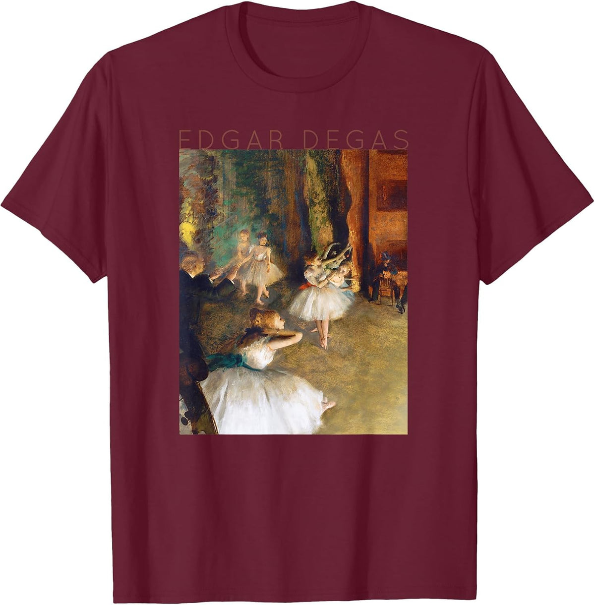Edgar Degas Dancers #2 for Artists and Ballerinas T-Shirt - Burgundy