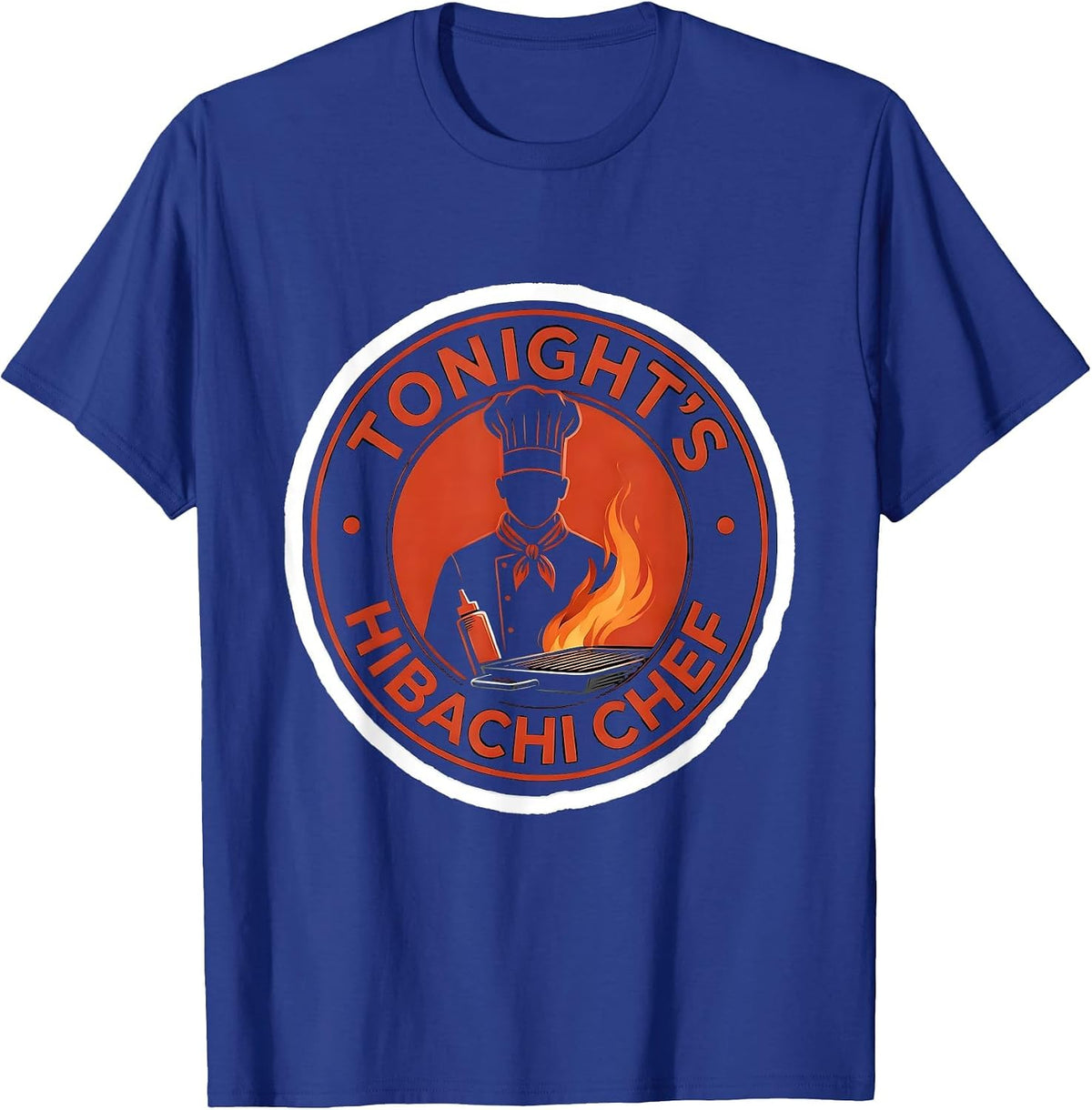 Men's Tonight's Hibachi Chef Funny Halloween Costume Party T-Shirt - Royal Blue
