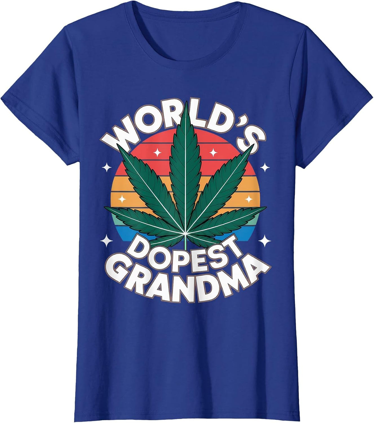World's Dopest Grandma Cannabis Leaf Cannabis Grandma Funny T-Shirt - Royal Blue
