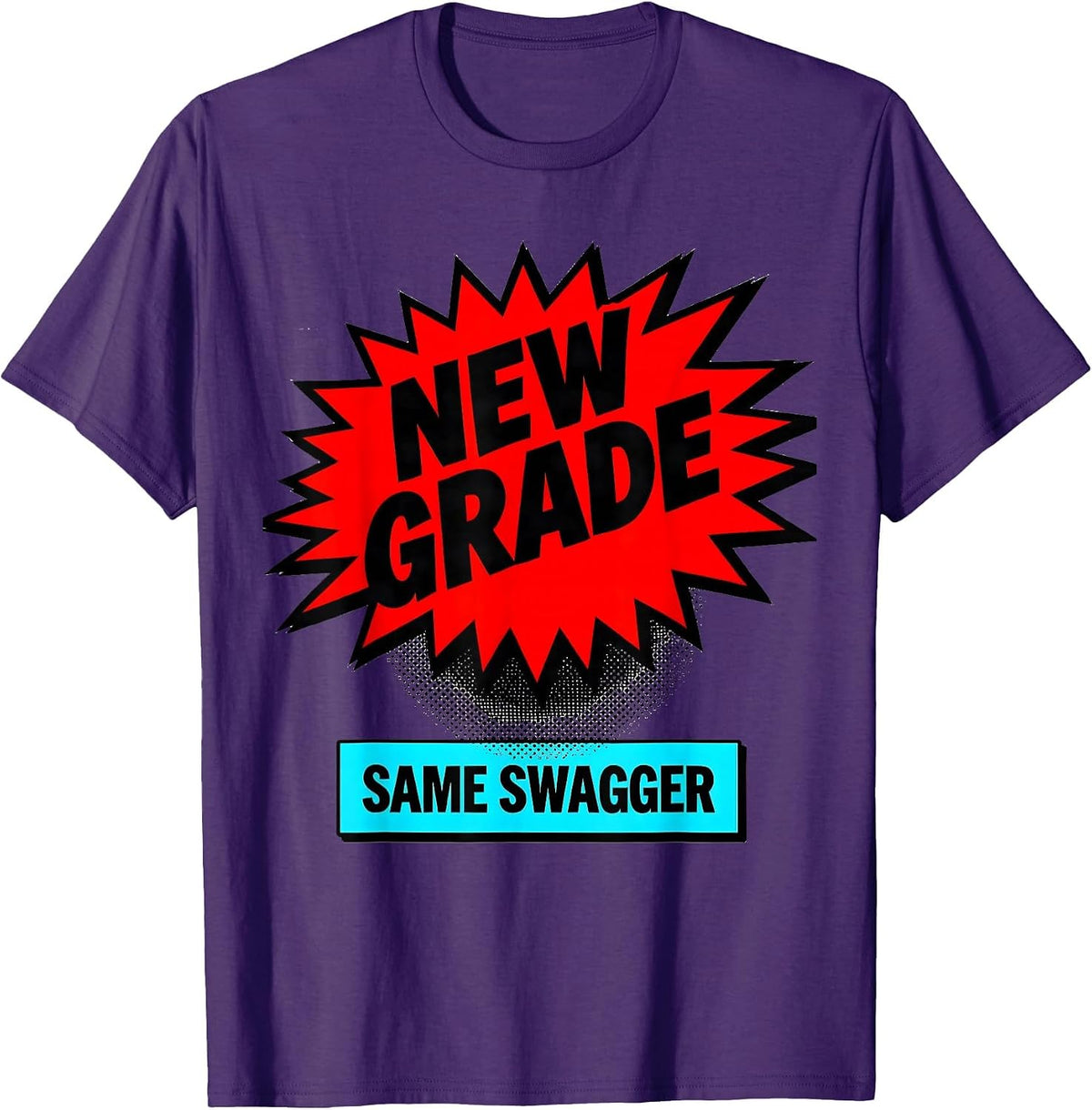 Men's New Grade Same Swagger Pop Art Teacher Back To School First T-Shirt - Purple