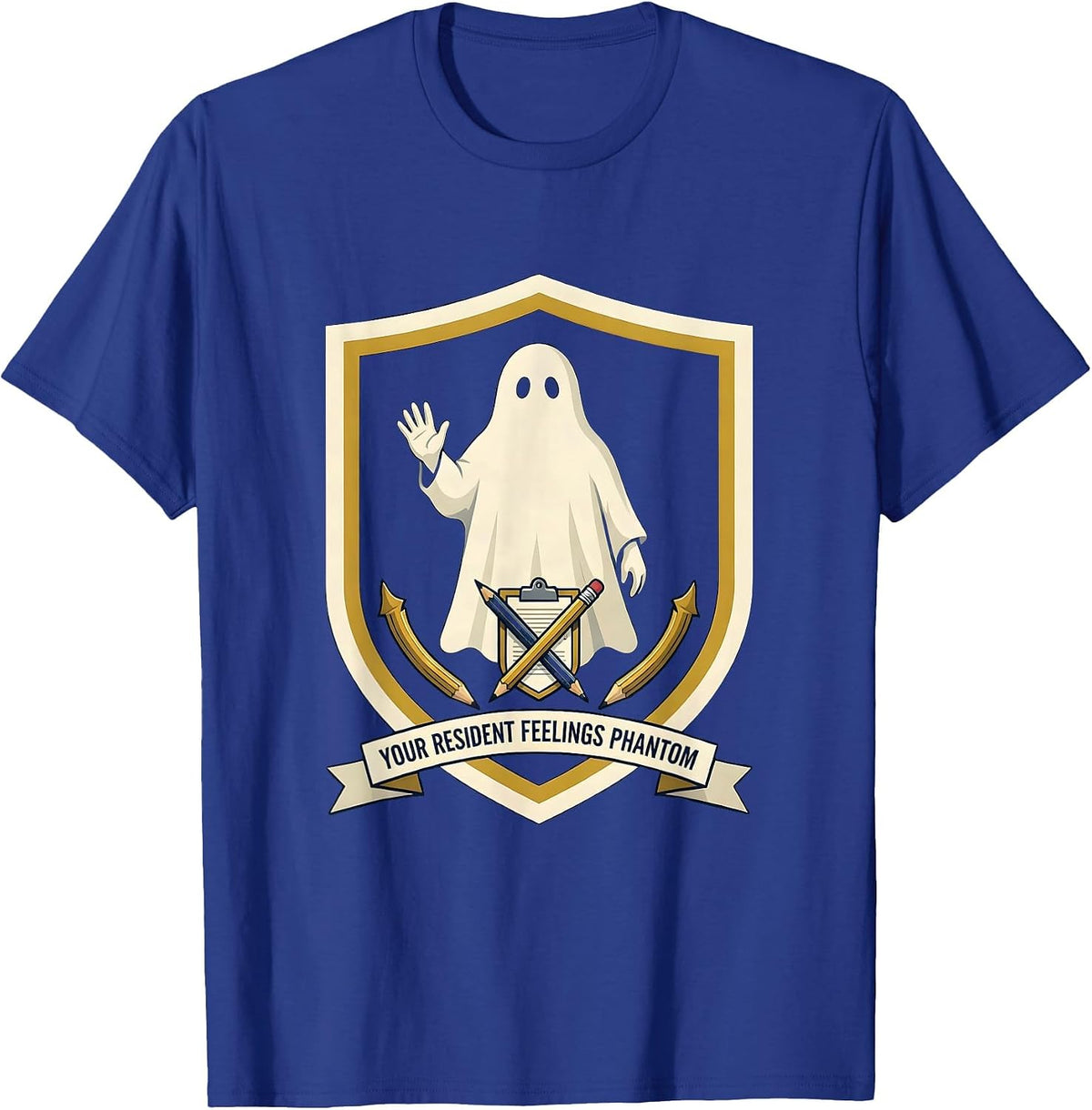 Your Resident Feelings Phantom Supportive Ghost Halloween T-Shirt - Royal Blue