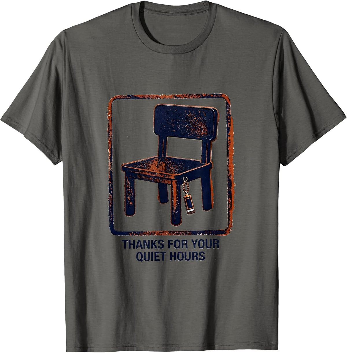 Thanks For Your Quiet Hours Rubber Stamp Faith-Based T-Shirt - Asphalt Grey