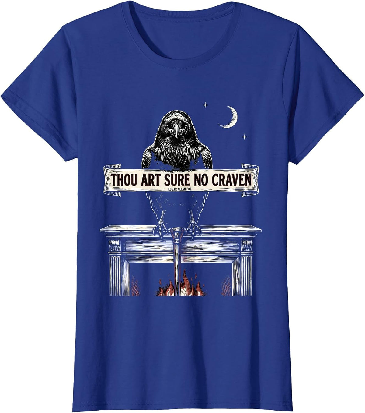 Women's Thou Art Sure No Craven — Edgar Allan Poe Gothic T-Shirt - Royal Blue
