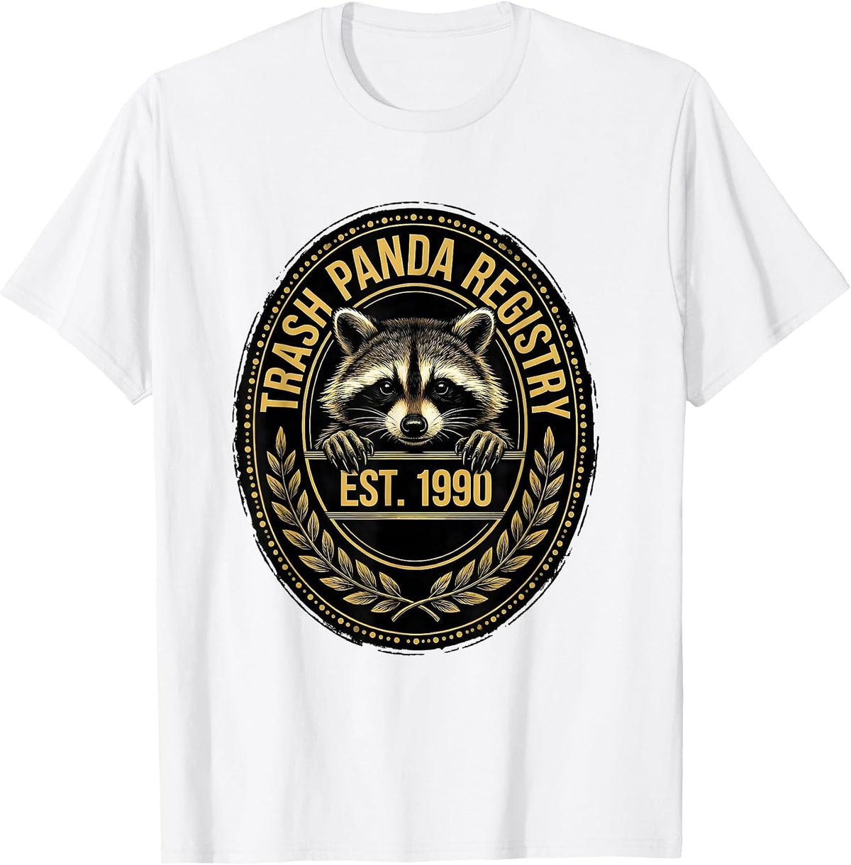 Men's Trash Panda Registry Est. 1990 Funny Raccoon Birthday Gift T-Shirt - White