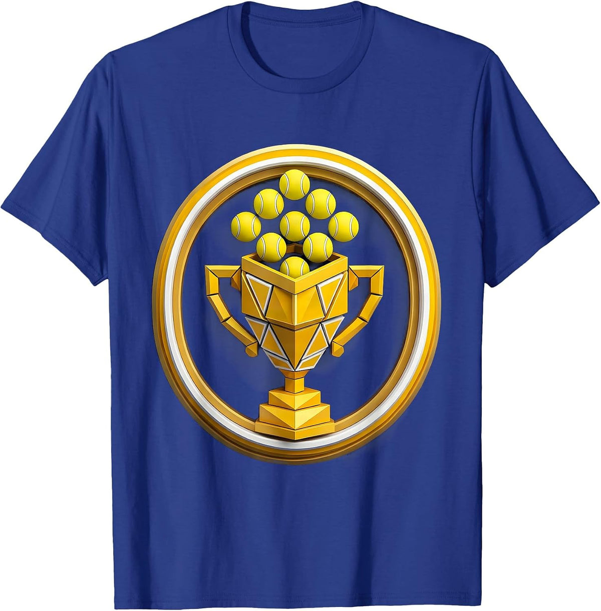 Tennis Trophy Cup Overflowing With Tennis Balls T-Shirt - Royal Blue