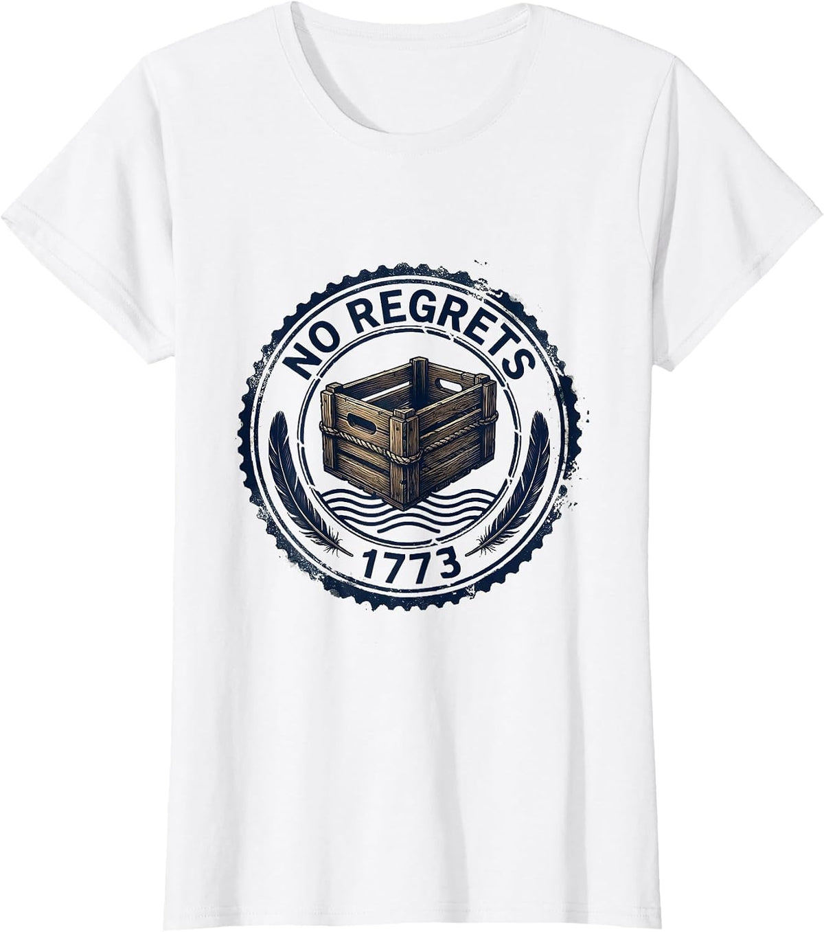 Women's No Regrets 1773 Rubber Stamp Funny History Teacher 4th T-Shirt - White