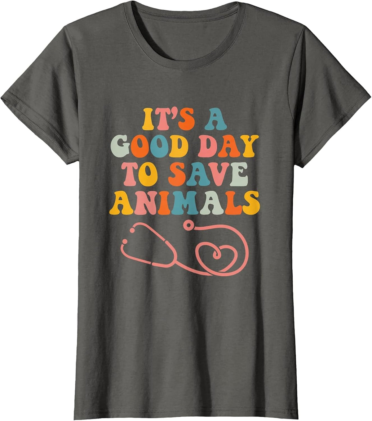 Vet Tech Save Animals Veterinarian Veterinary Assistant T-Shirt - Asphalt Grey