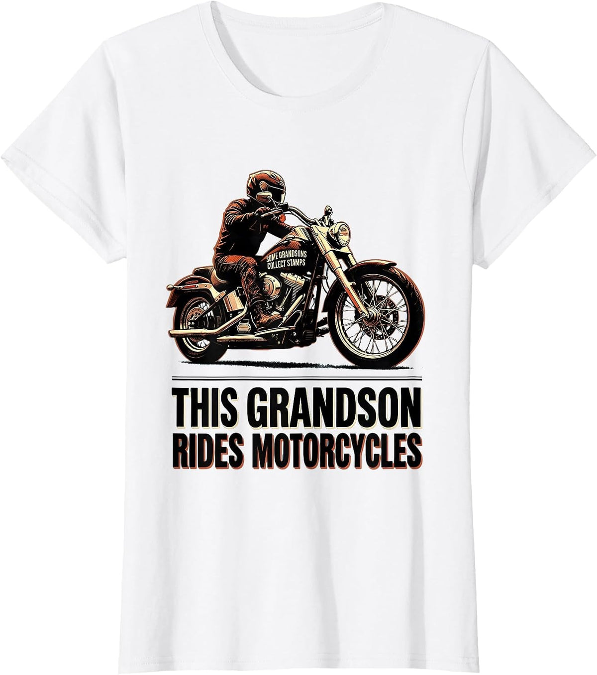 Some Grandsons Collect Stamps This Grandson Rides T-Shirt - White