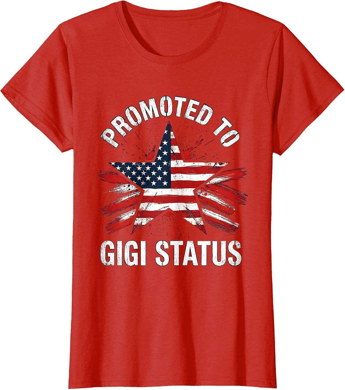 Women's Promoted to Gigi Status Grandma Gift Design T-Shirt - Red