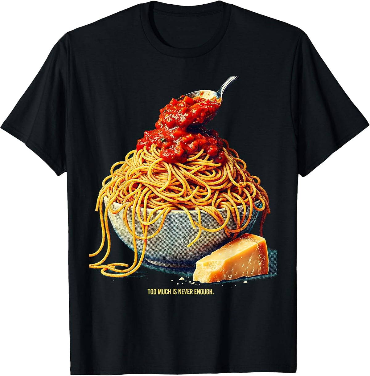 Men's Too Much Is Never Enough Italian Spirit Design T-Shirt - Black