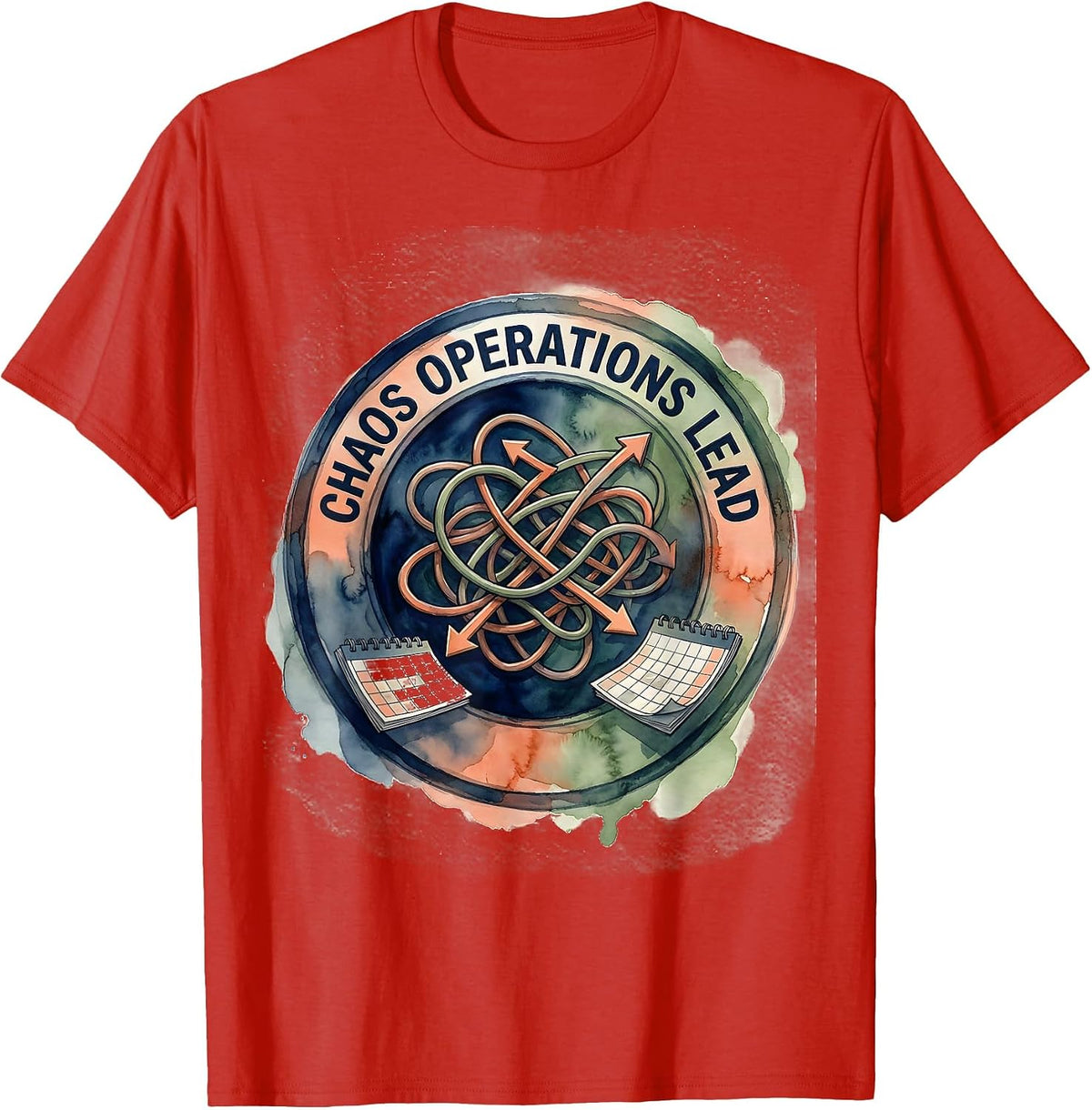Men's CHAOS OPERATIONS LEAD Funny Sarcastic Humor Novelty T-Shirt - Red