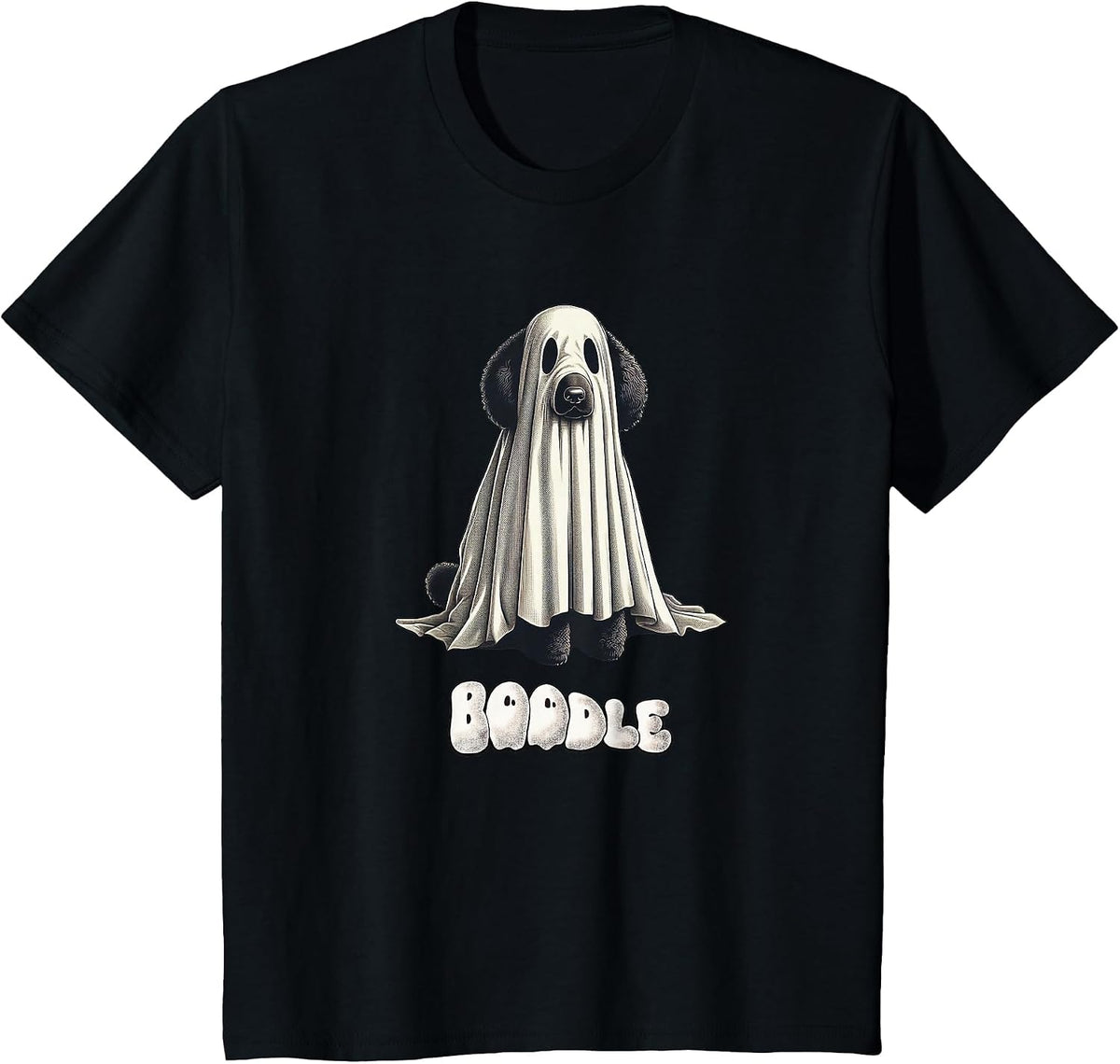 Spooky Boodle Black Poodle Halloween Ghost, Funny Dog Mom T-Shirt - Black